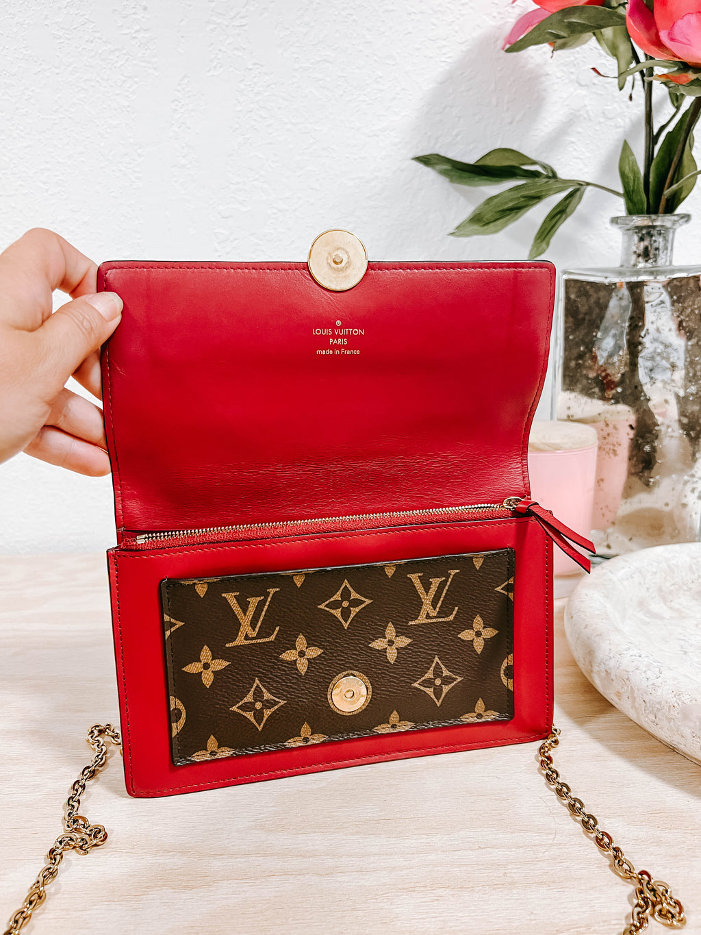 Pre-Owned LV Monogram Flore Wallet On Chain
