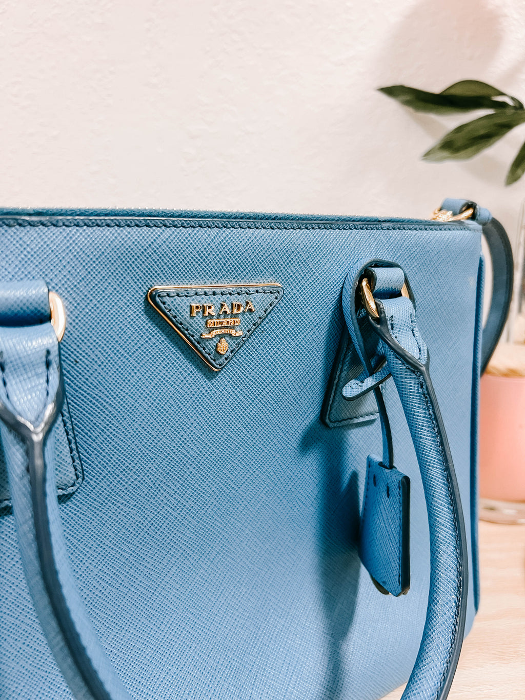 Pre-Owned Prada Medium Saffiano Lux Galleria Double Zip Tote