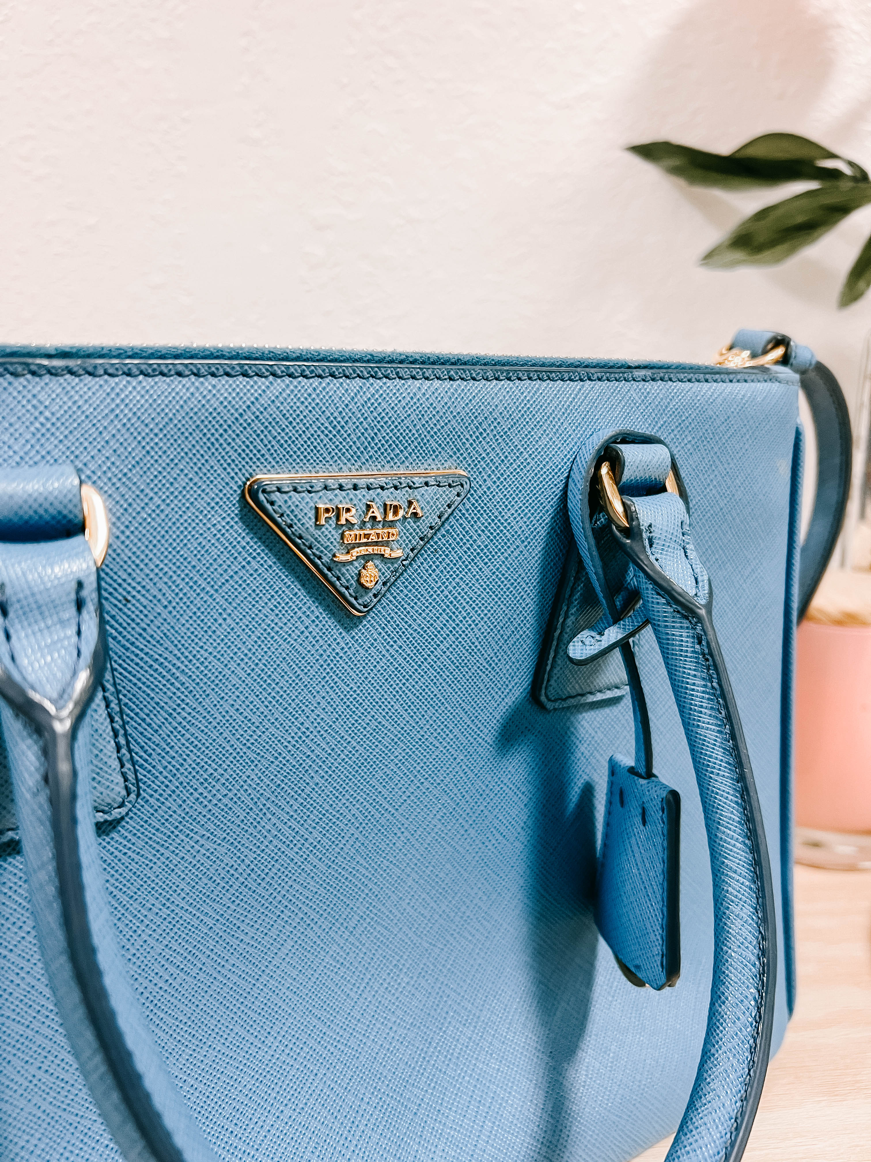 Pre-Owned Prada Medium Saffiano Lux Galleria Double Zip Tote