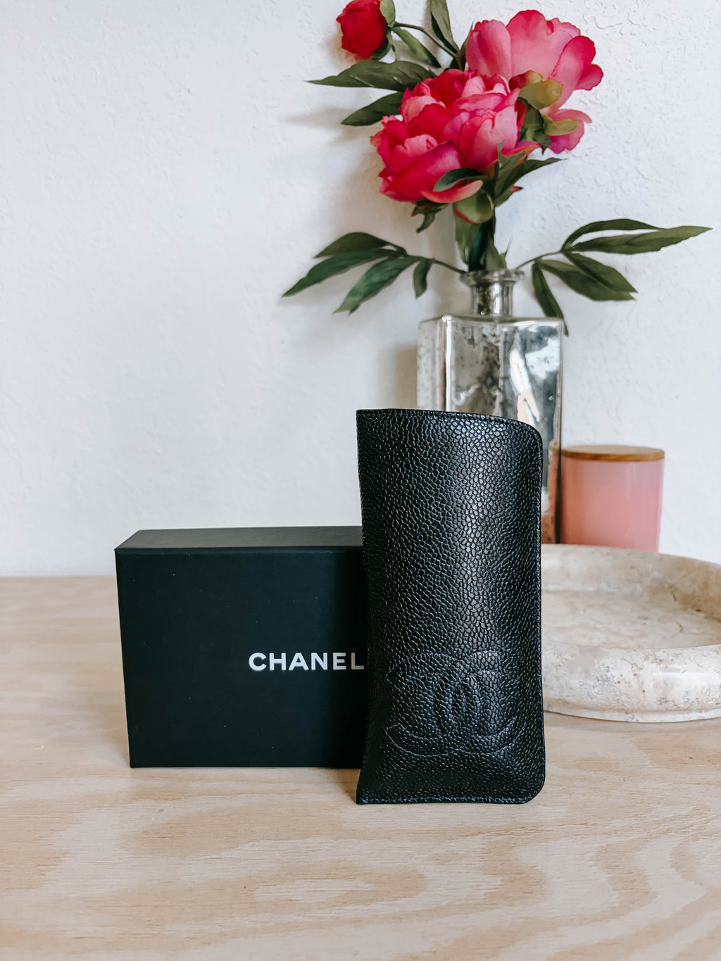 Pre-Owned Chanel Timeless Caviar Leather Eyeglasses Case *Final Sale*