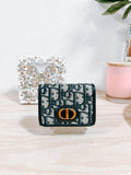 Pre-Owned Dior Oblique Fabric 30 Montaigne Wallet