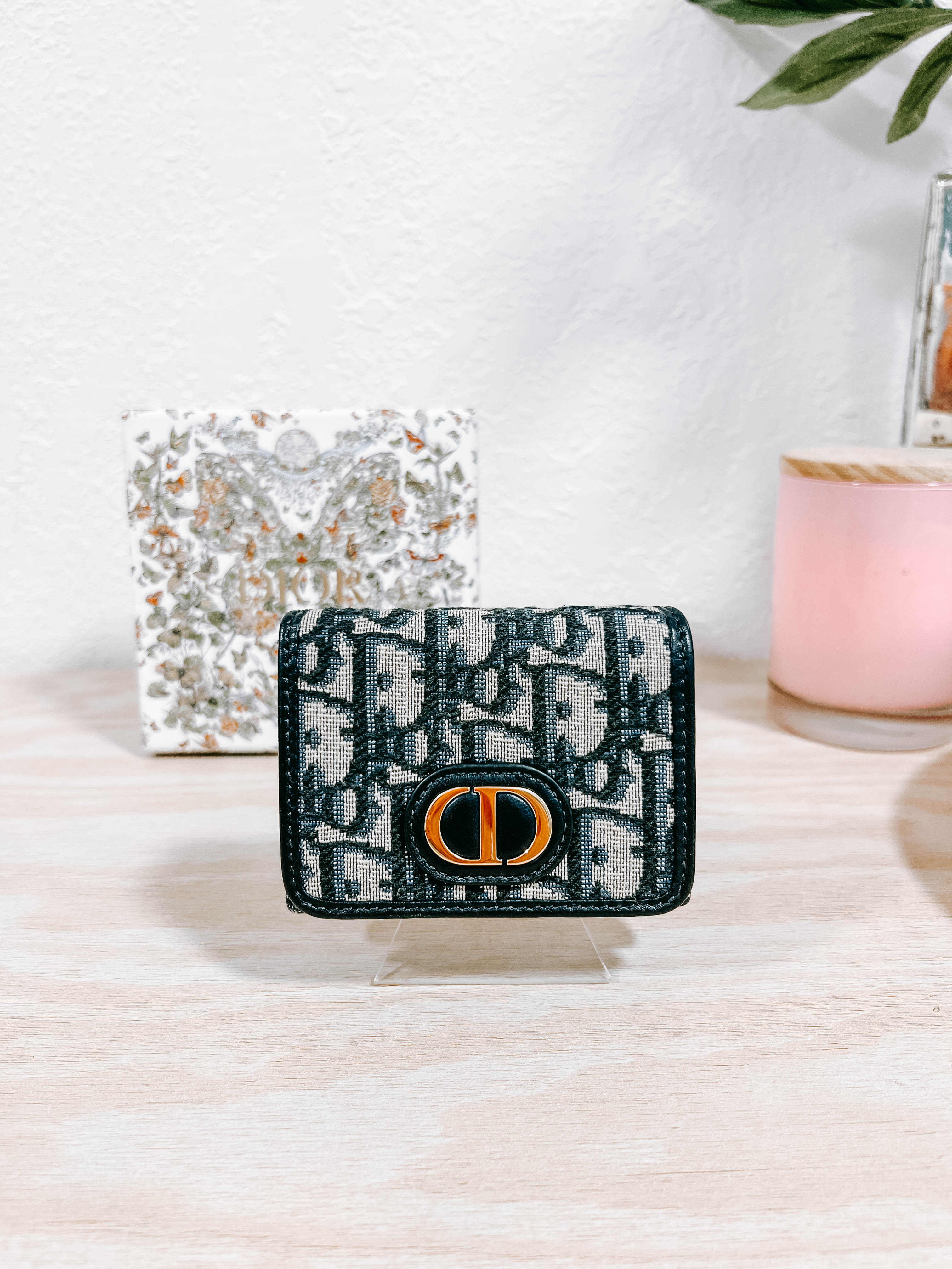 Pre-Owned Dior Oblique Fabric 30 Montaigne Wallet