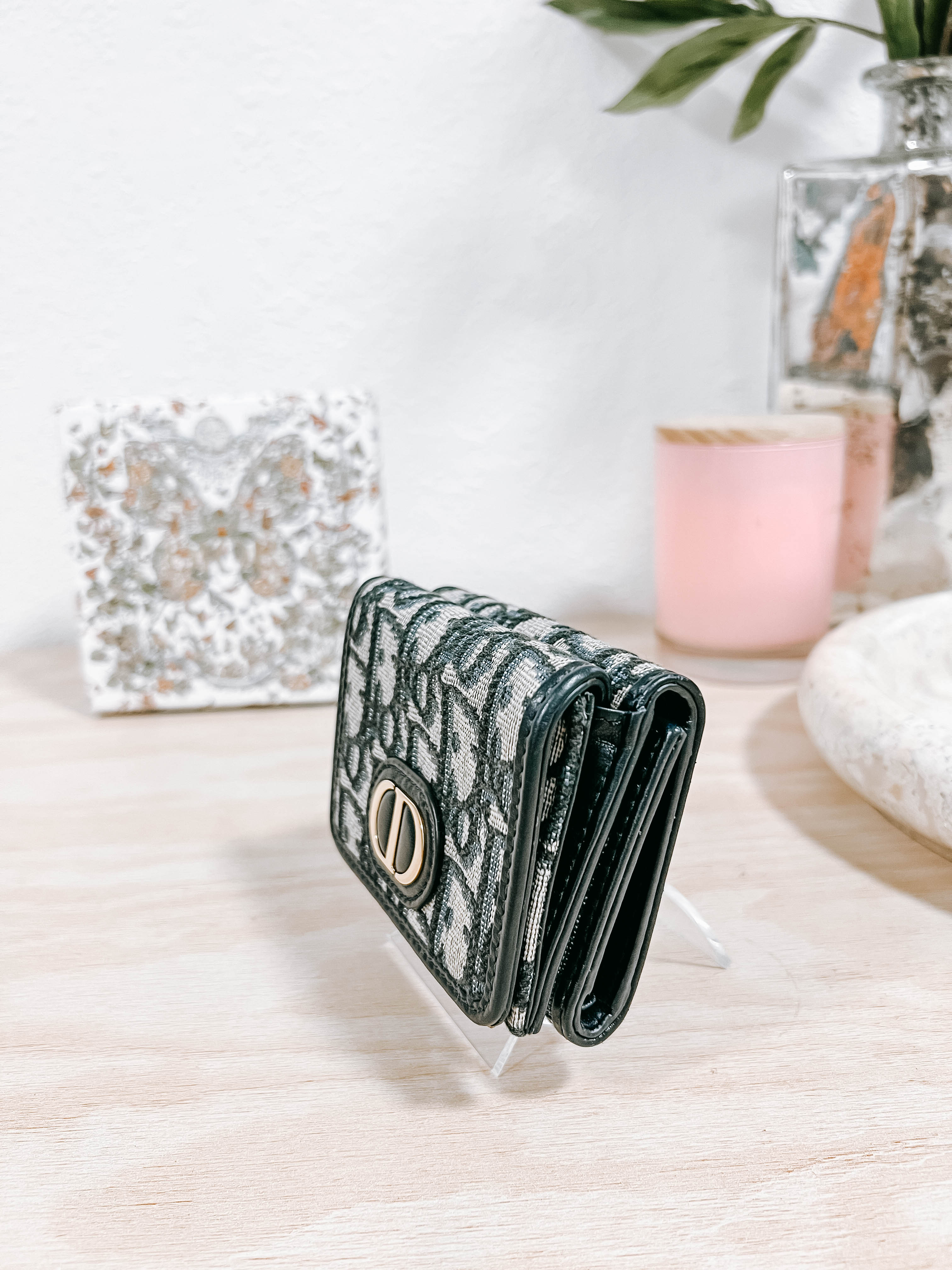 Pre-Owned Dior Oblique Fabric 30 Montaigne Wallet