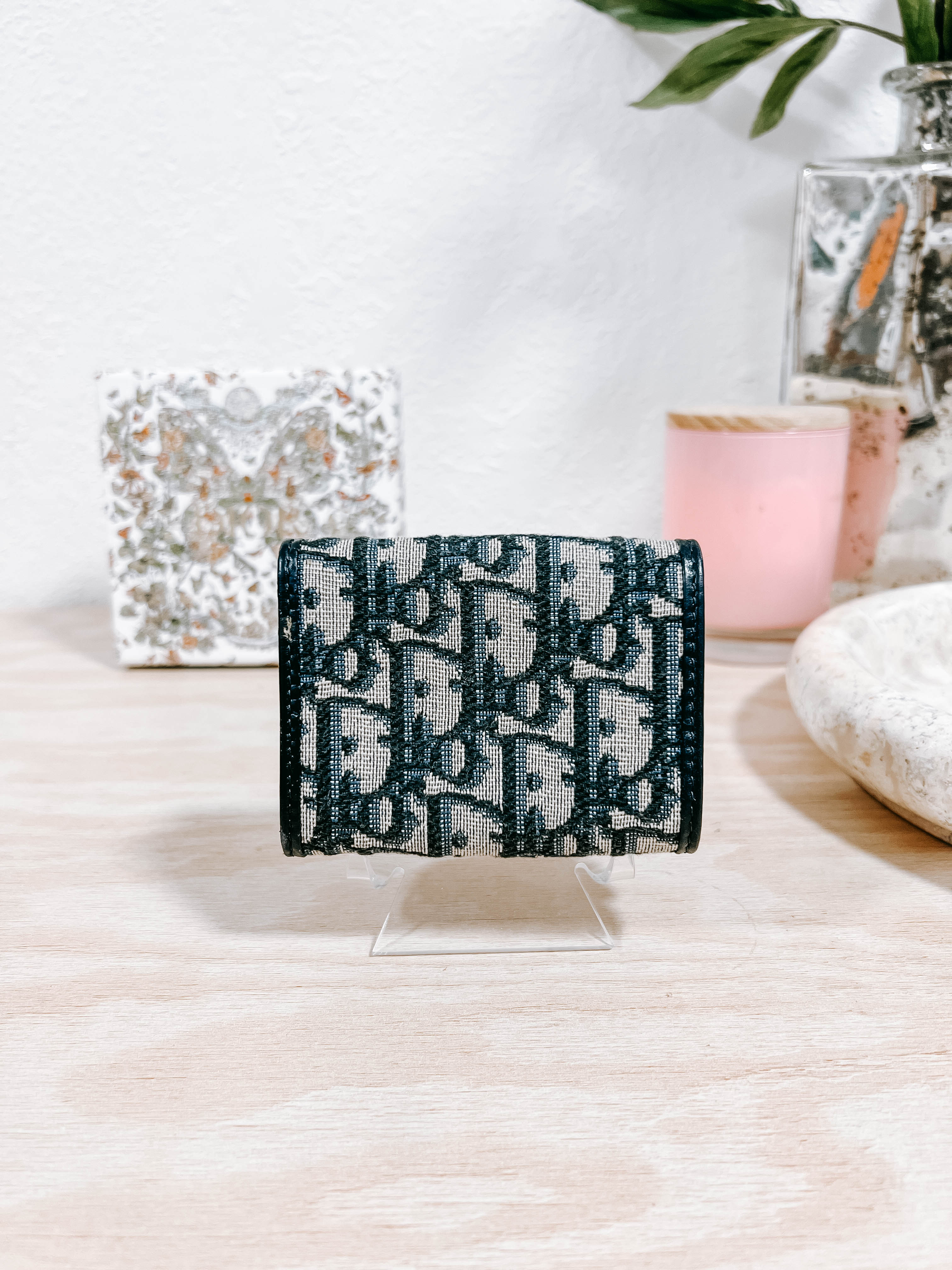 Pre-Owned Dior Oblique Fabric 30 Montaigne Wallet