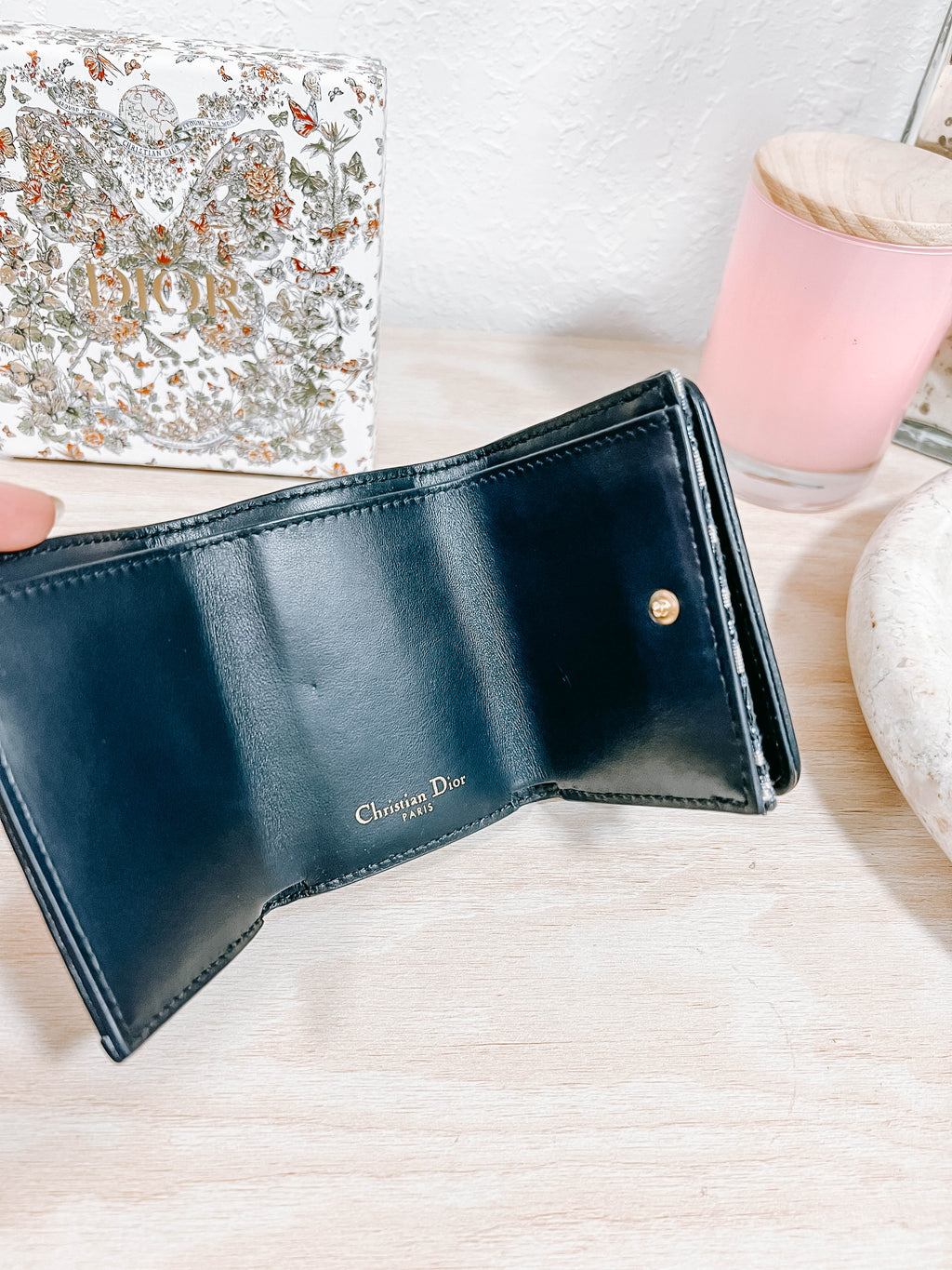 Pre-Owned Dior Oblique Fabric 30 Montaigne Wallet