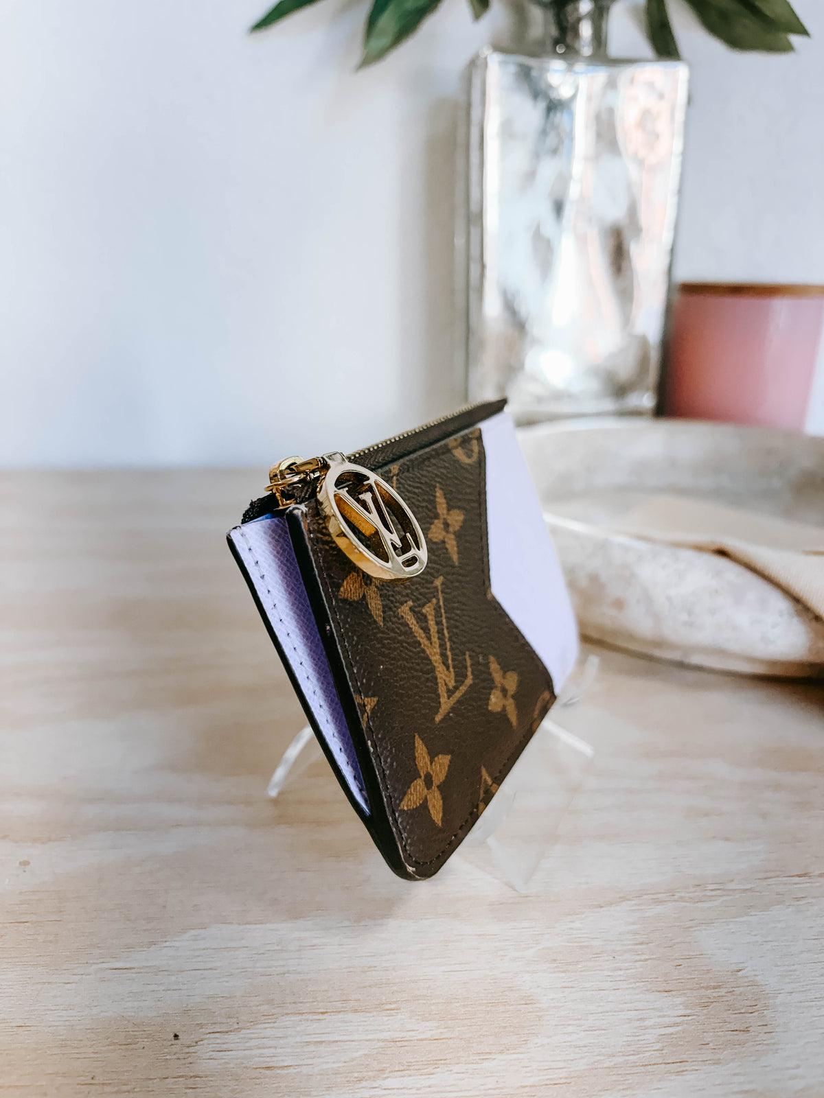 Pre-Owned Louis Vuitton Monogram Romy Purple Card Holder *Final Sale*
