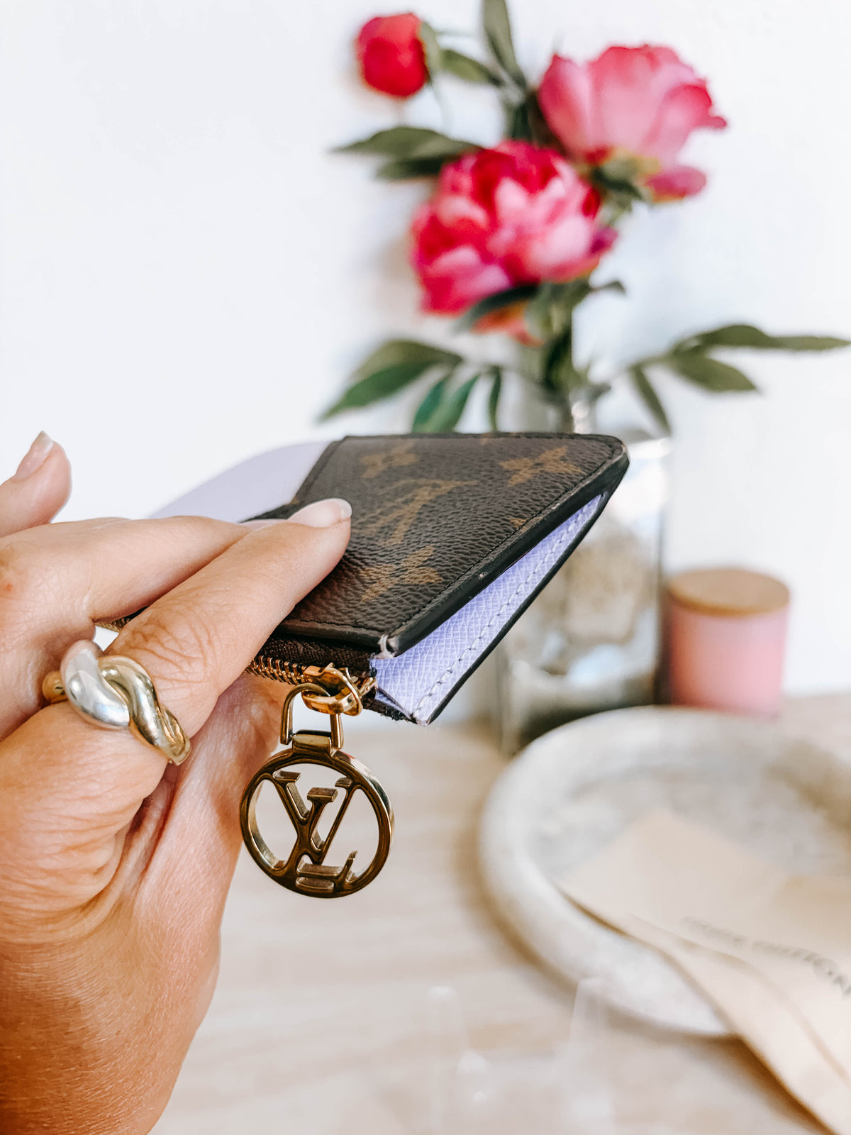 Pre-Owned Louis Vuitton Monogram Romy Purple Card Holder *Final Sale*