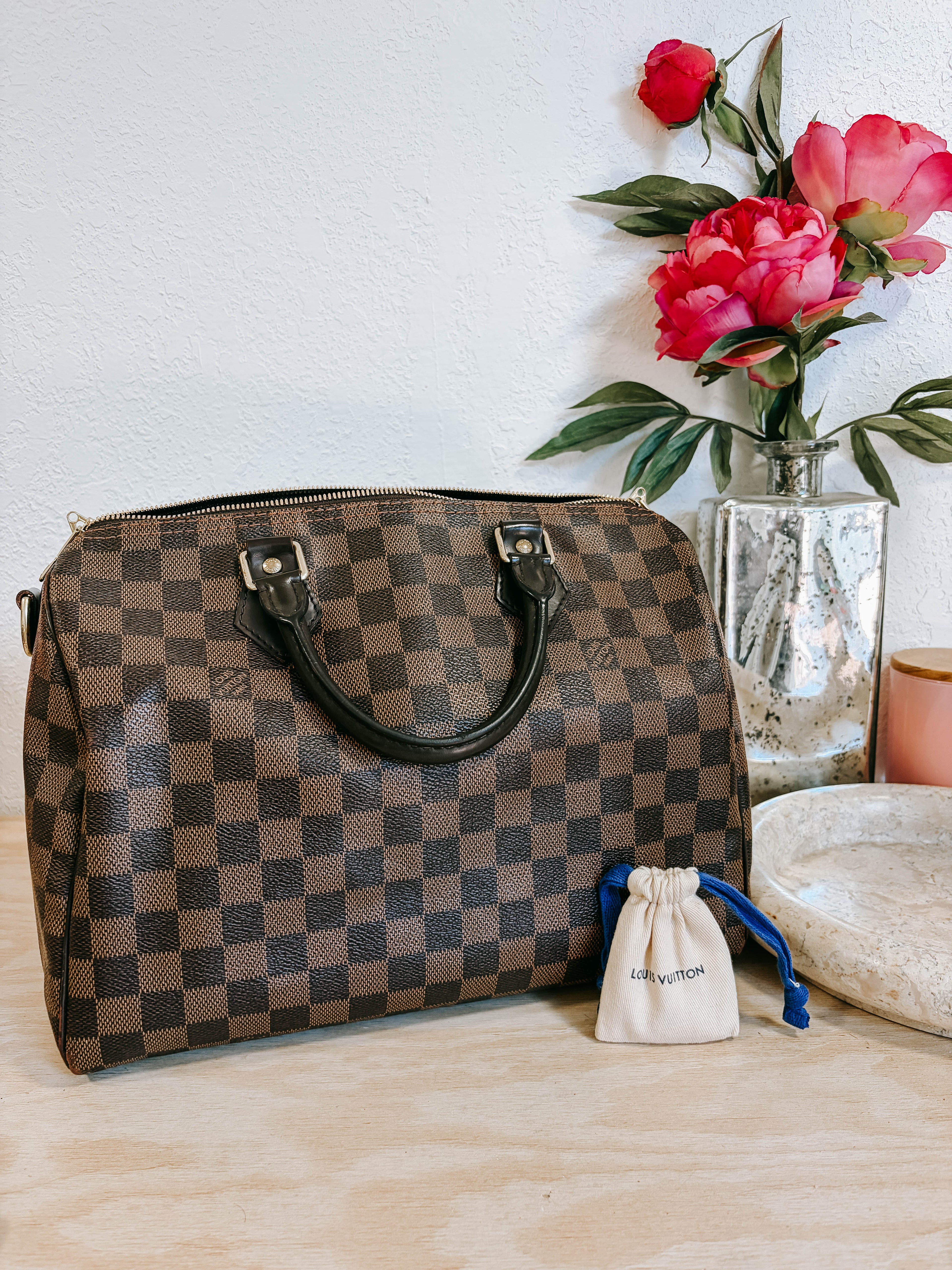 Pre-Owned Louis Vuitton Damier Ebene Speedy 30 Bandouliere *Final Sale*