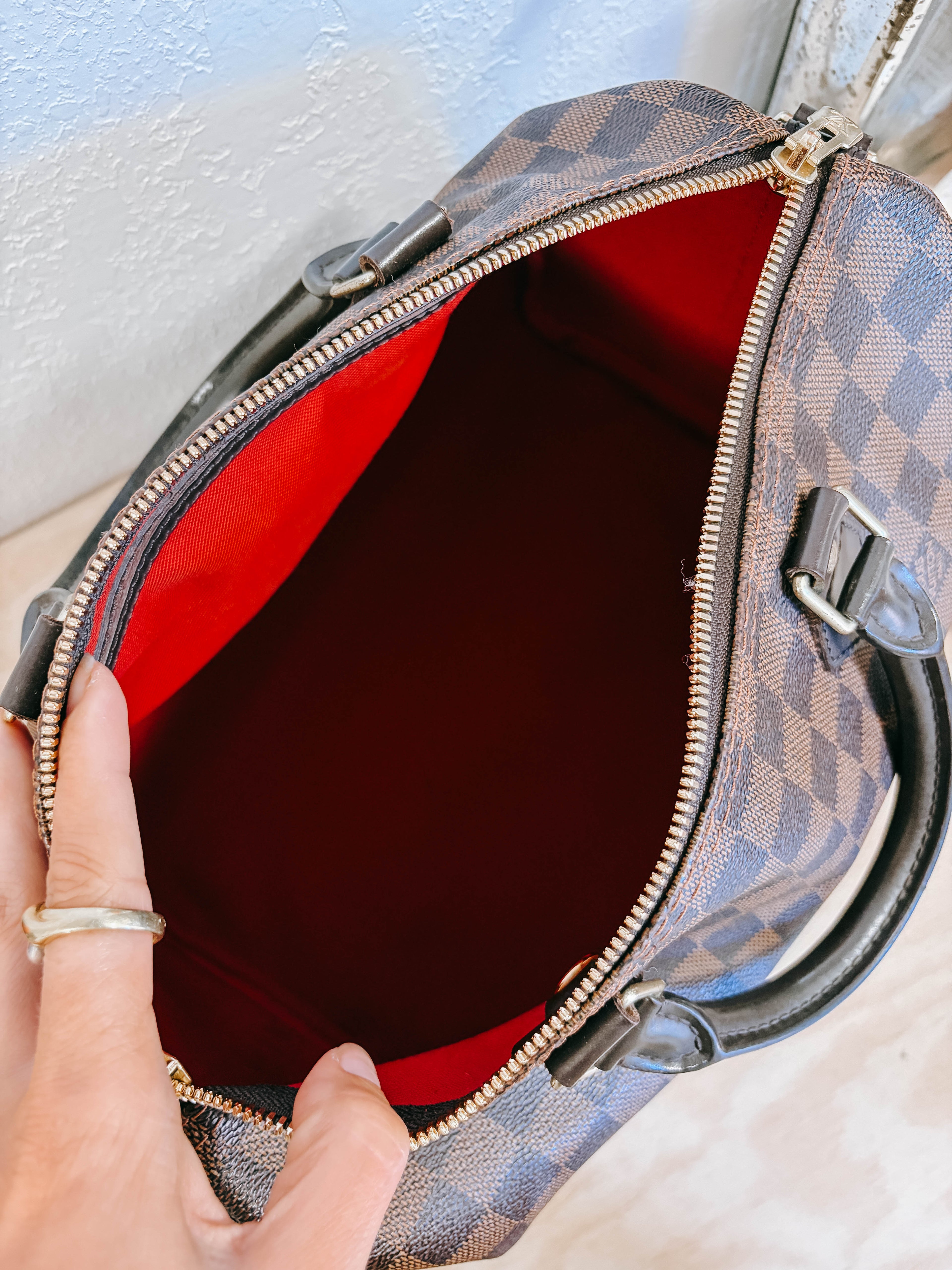 Pre-Owned Louis Vuitton Damier Ebene Speedy 30 Bandouliere *Final Sale*