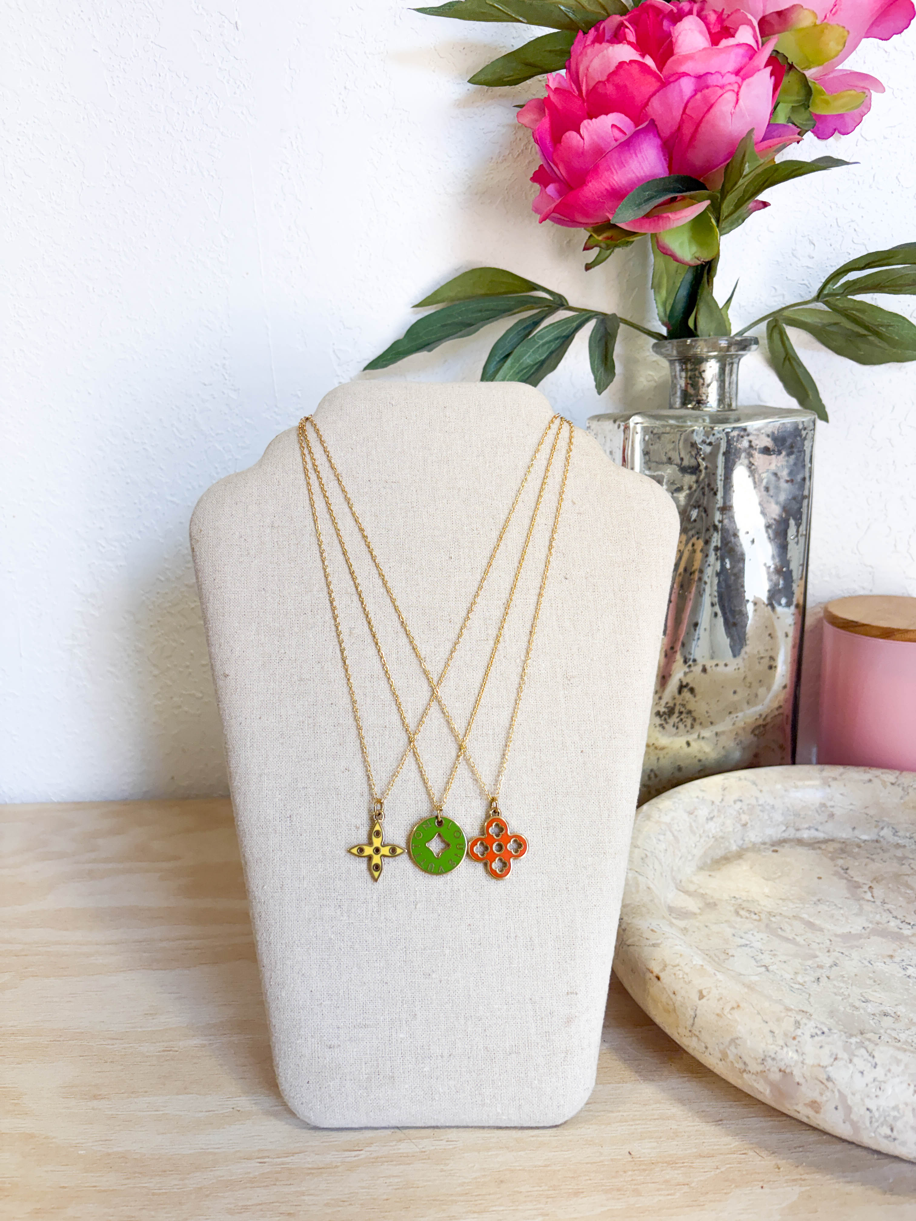 Upcycled Louis Vuitton Reversible Charm Necklaces *Final Sale*