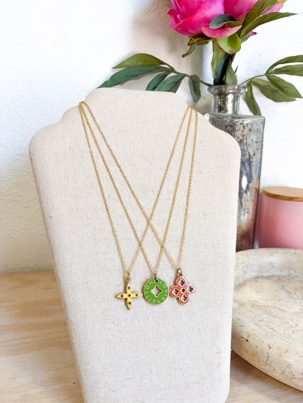 Upcycled Louis Vuitton Reversible Charm Necklaces *Final Sale*