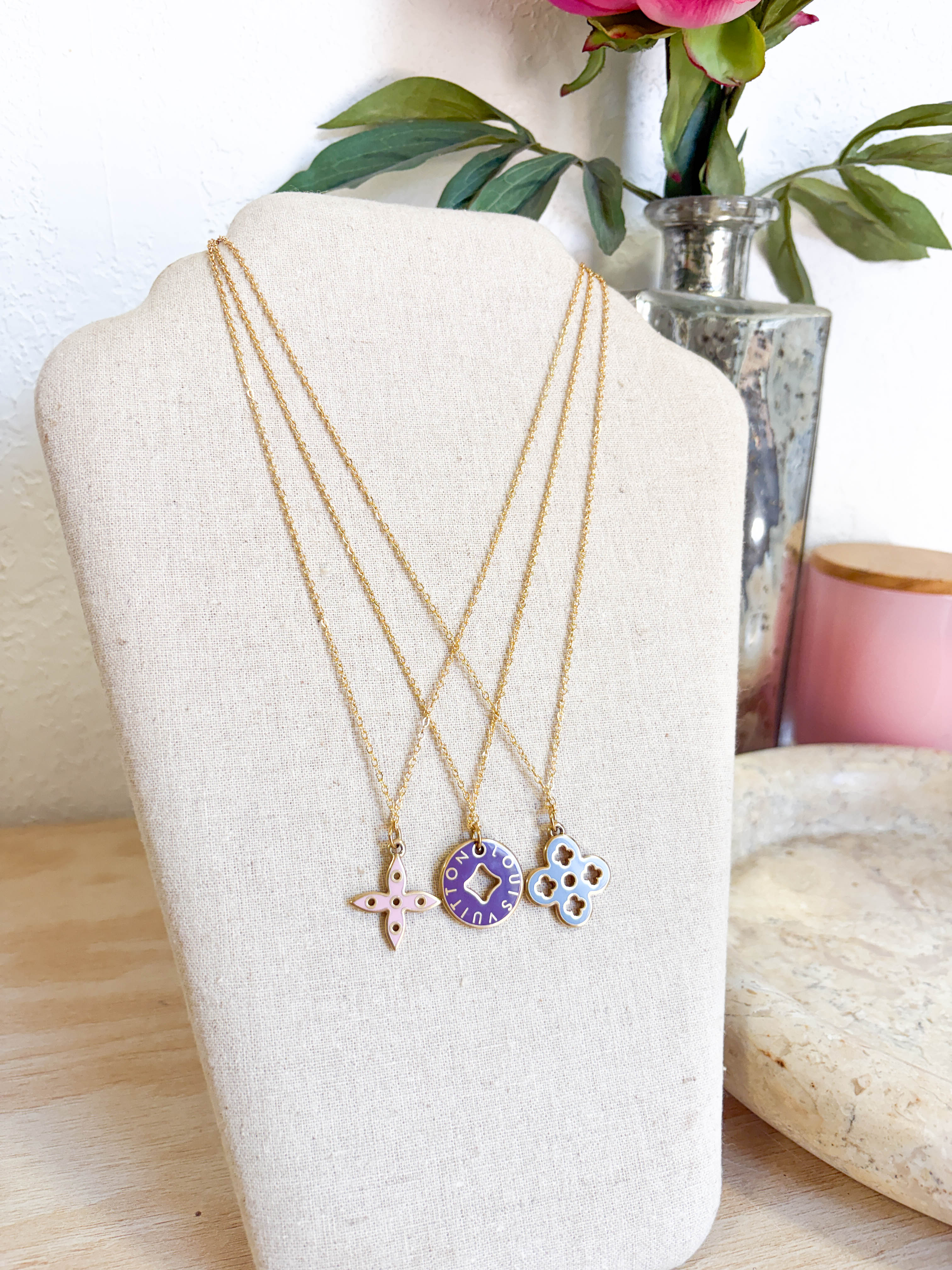 Upcycled Louis Vuitton Reversible Charm Necklaces *Final Sale*