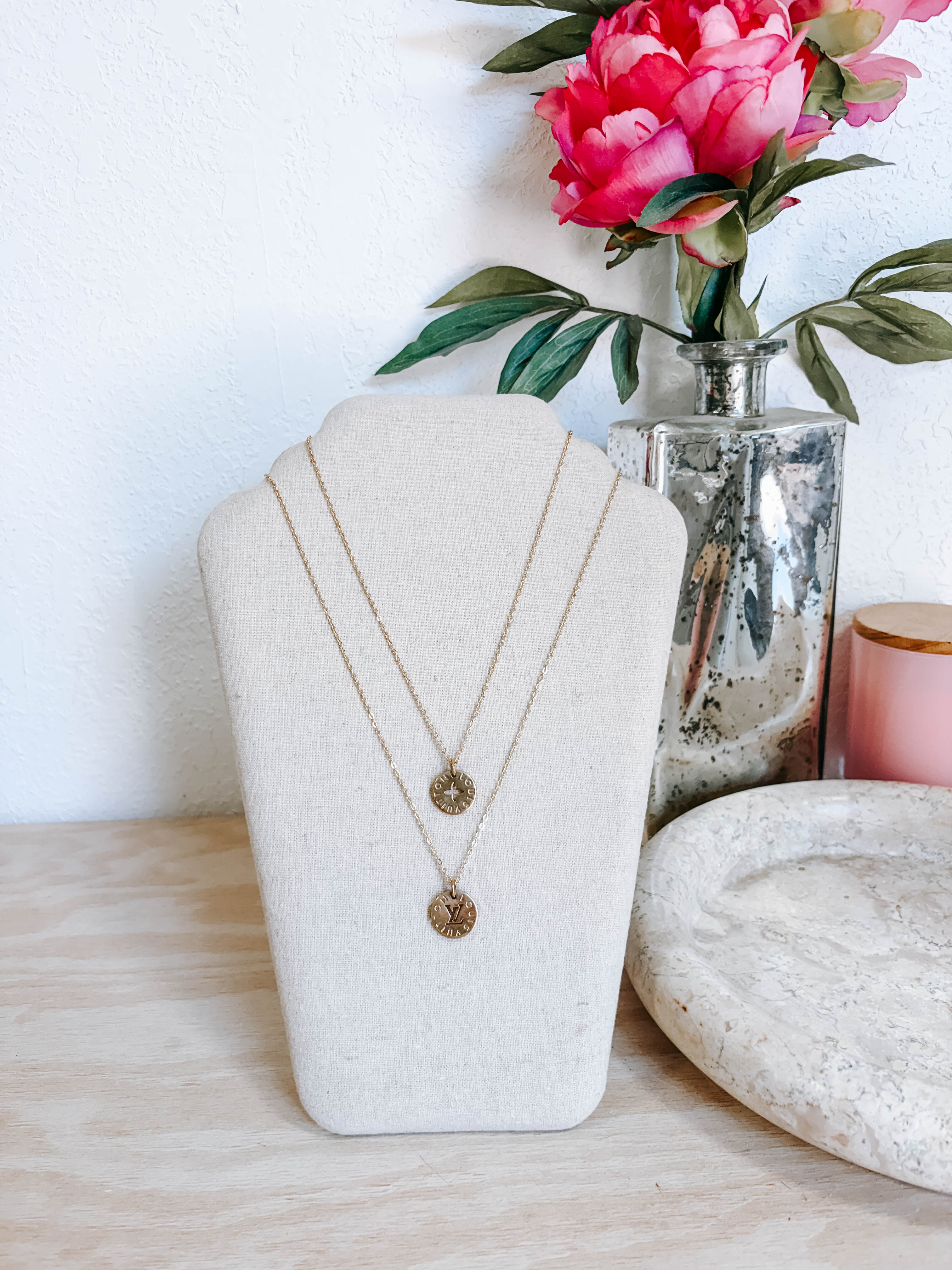 Upcycled Louis Vuitton Round Charm Necklaces *Final Sale*