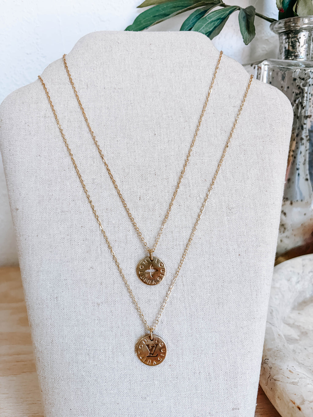 Upcycled Louis Vuitton Round Charm Necklaces *Final Sale*