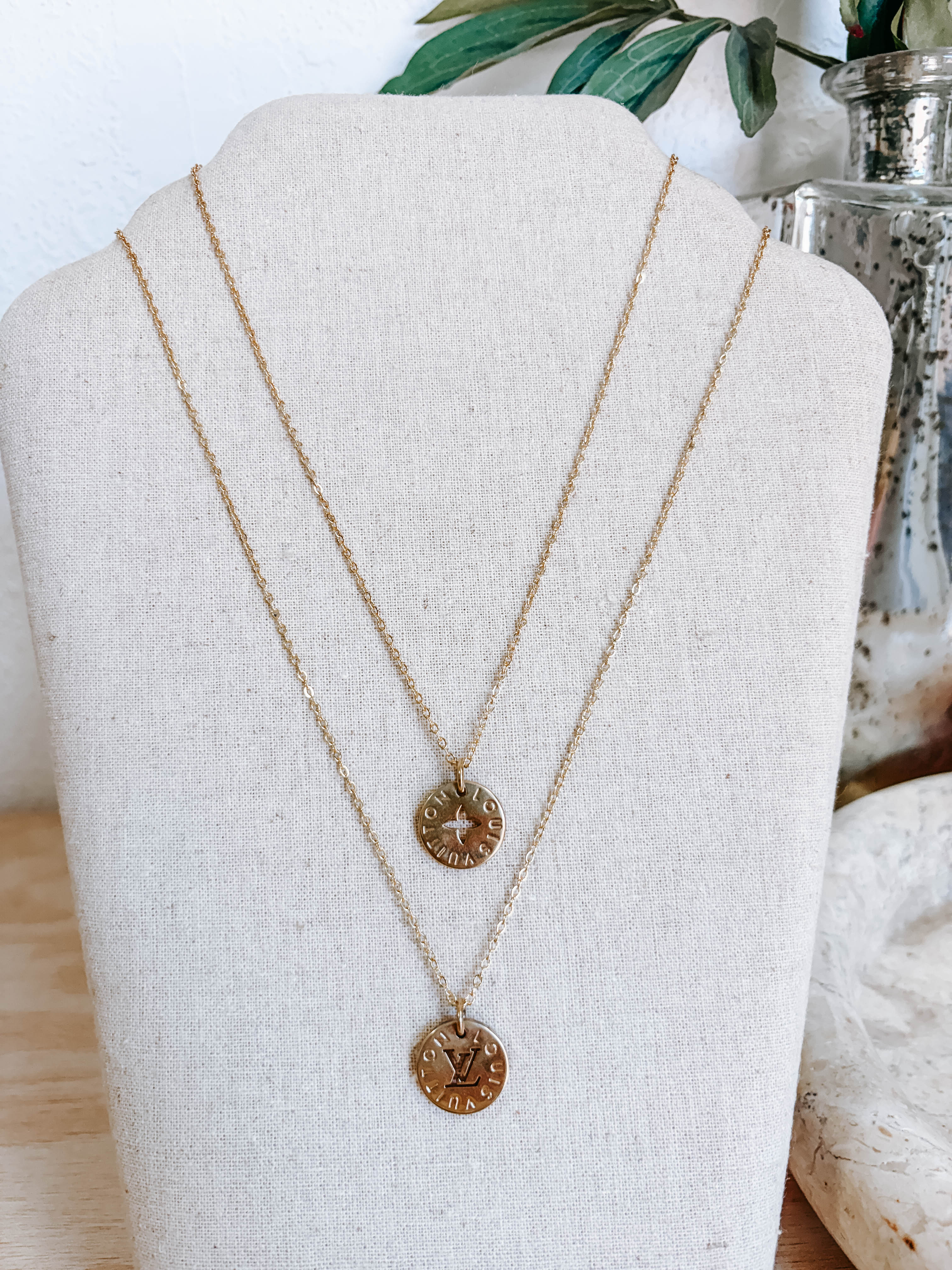 Upcycled Louis Vuitton Round Charm Necklaces *Final Sale*