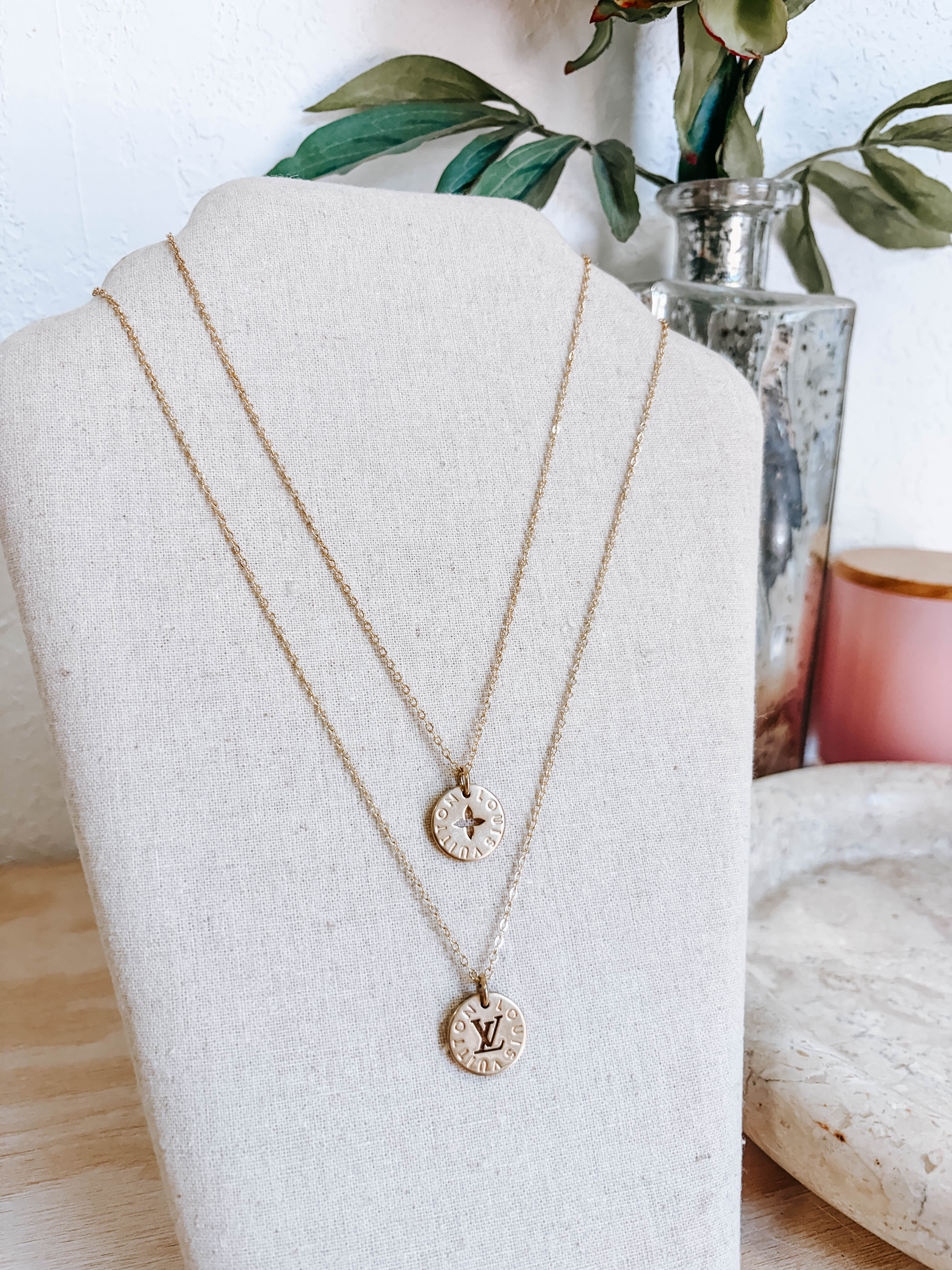 Upcycled Louis Vuitton Round Charm Necklaces *Final Sale*