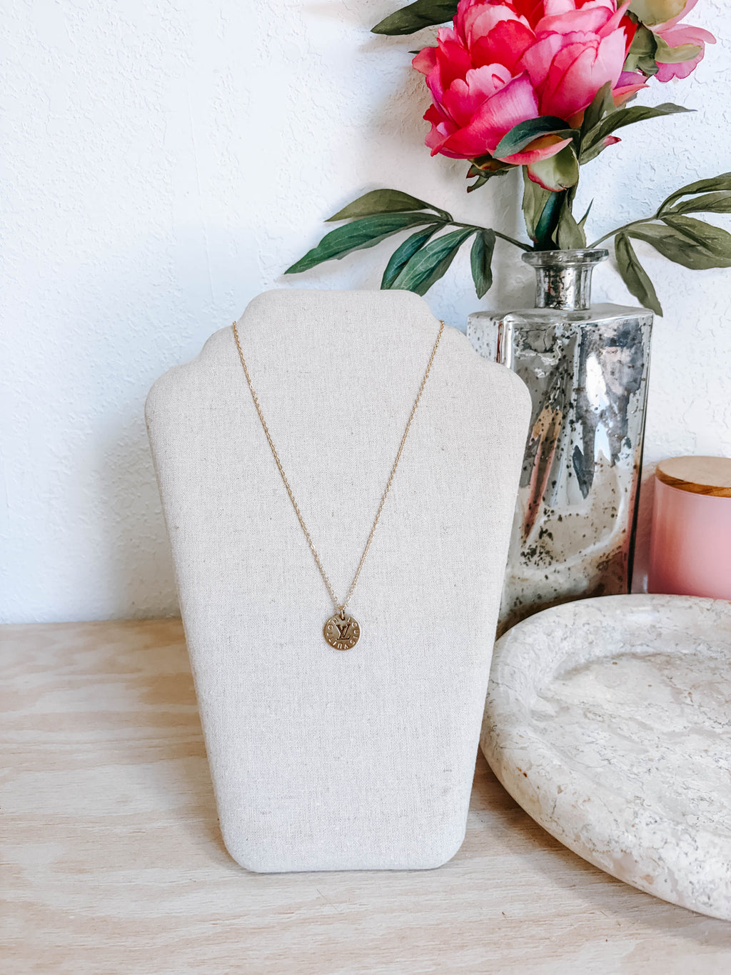 Upcycled Louis Vuitton Round Charm Necklaces *Final Sale*