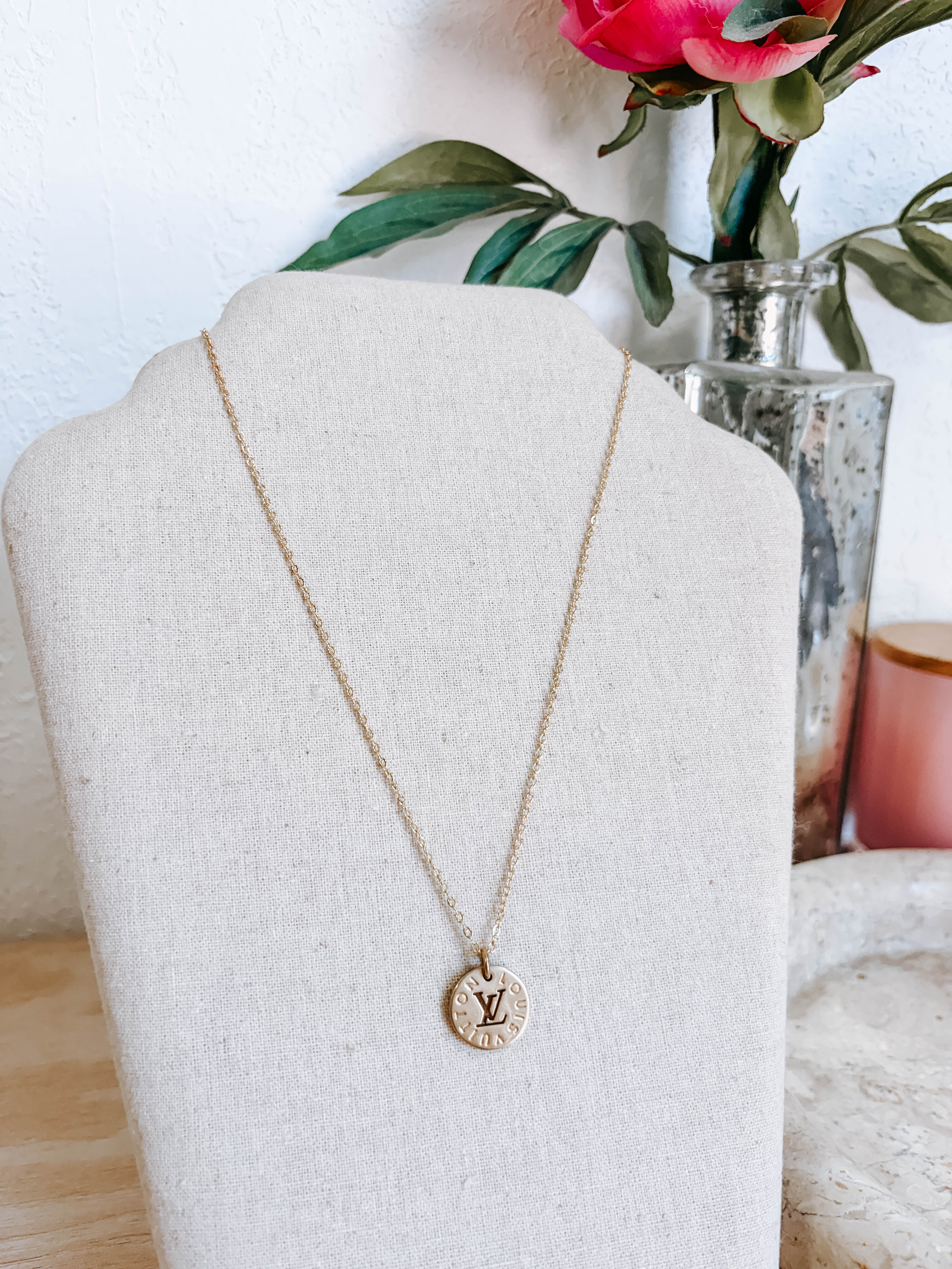 Upcycled Louis Vuitton Round Charm Necklaces *Final Sale*