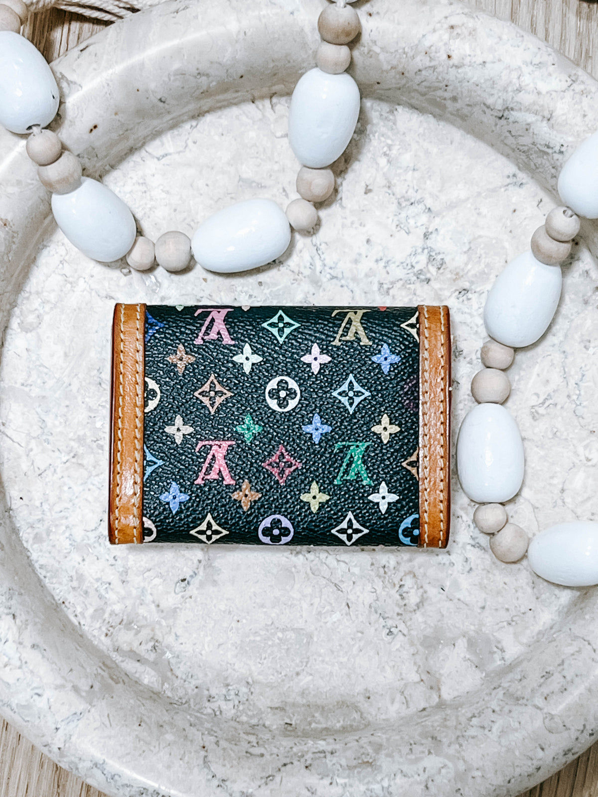 LV Black Multicolor Murakami Coin Case