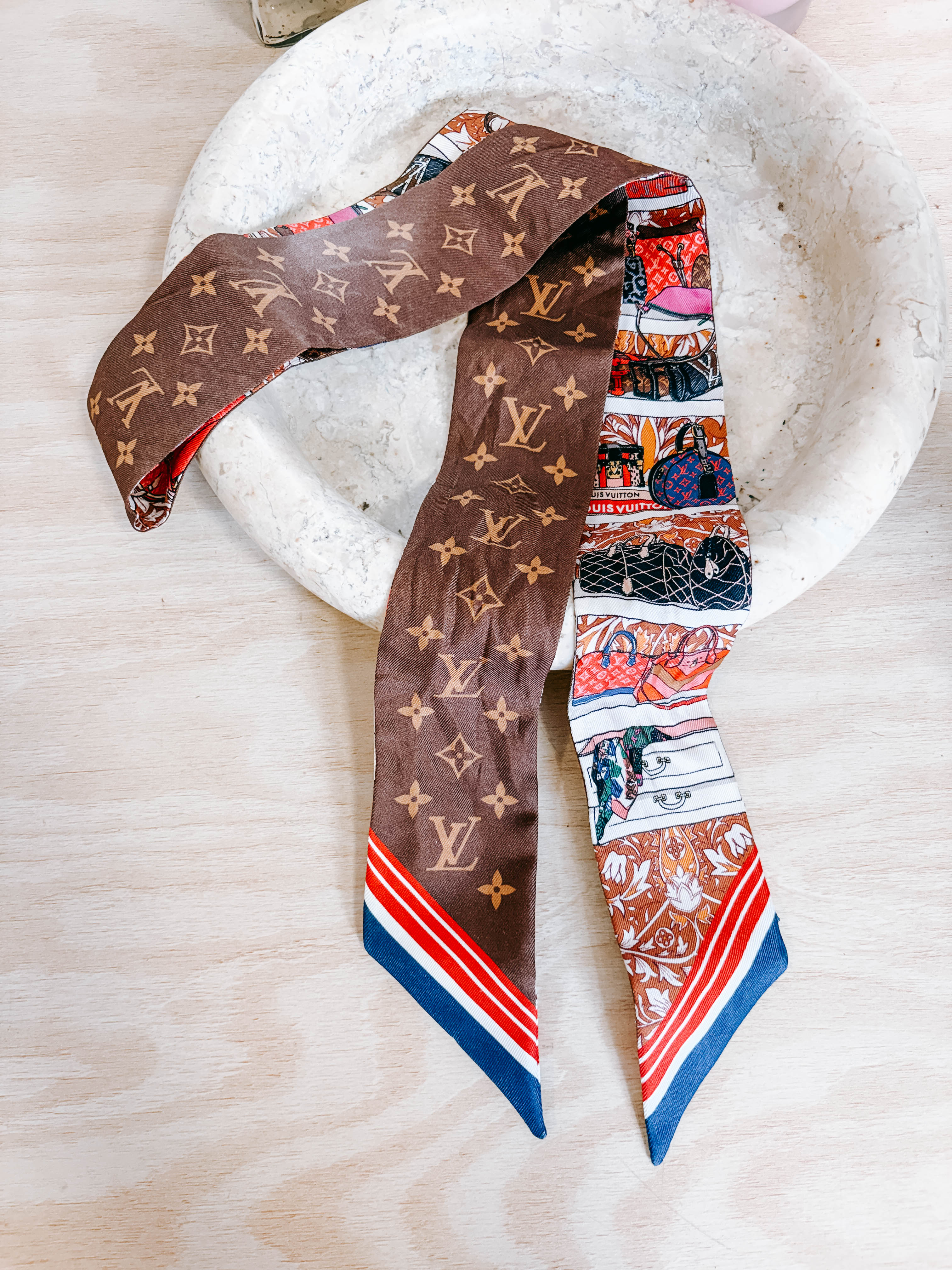 Pre-Owned Louis Vuitton LV Prive BB Bandeau Silk Bandeau Scarf *Final Sale*