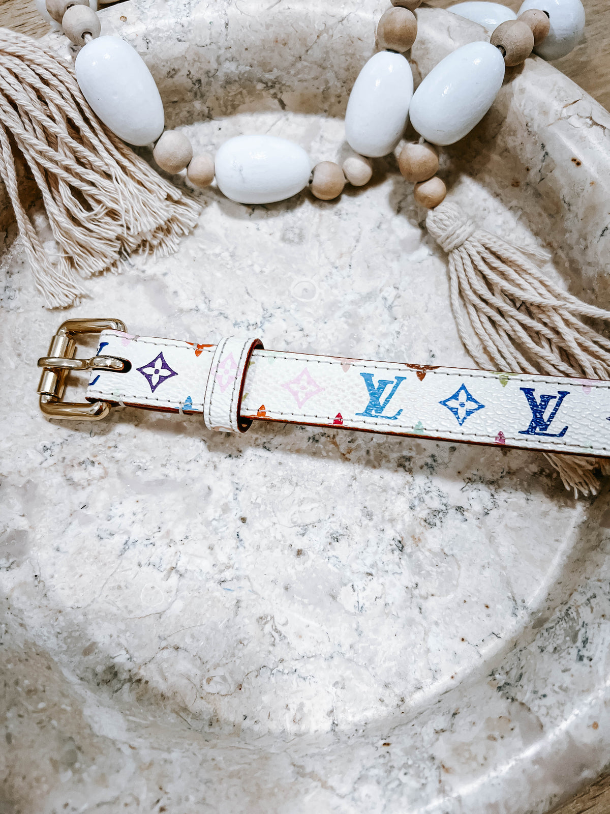 LV Murakami White Multicolor 80cm Belt