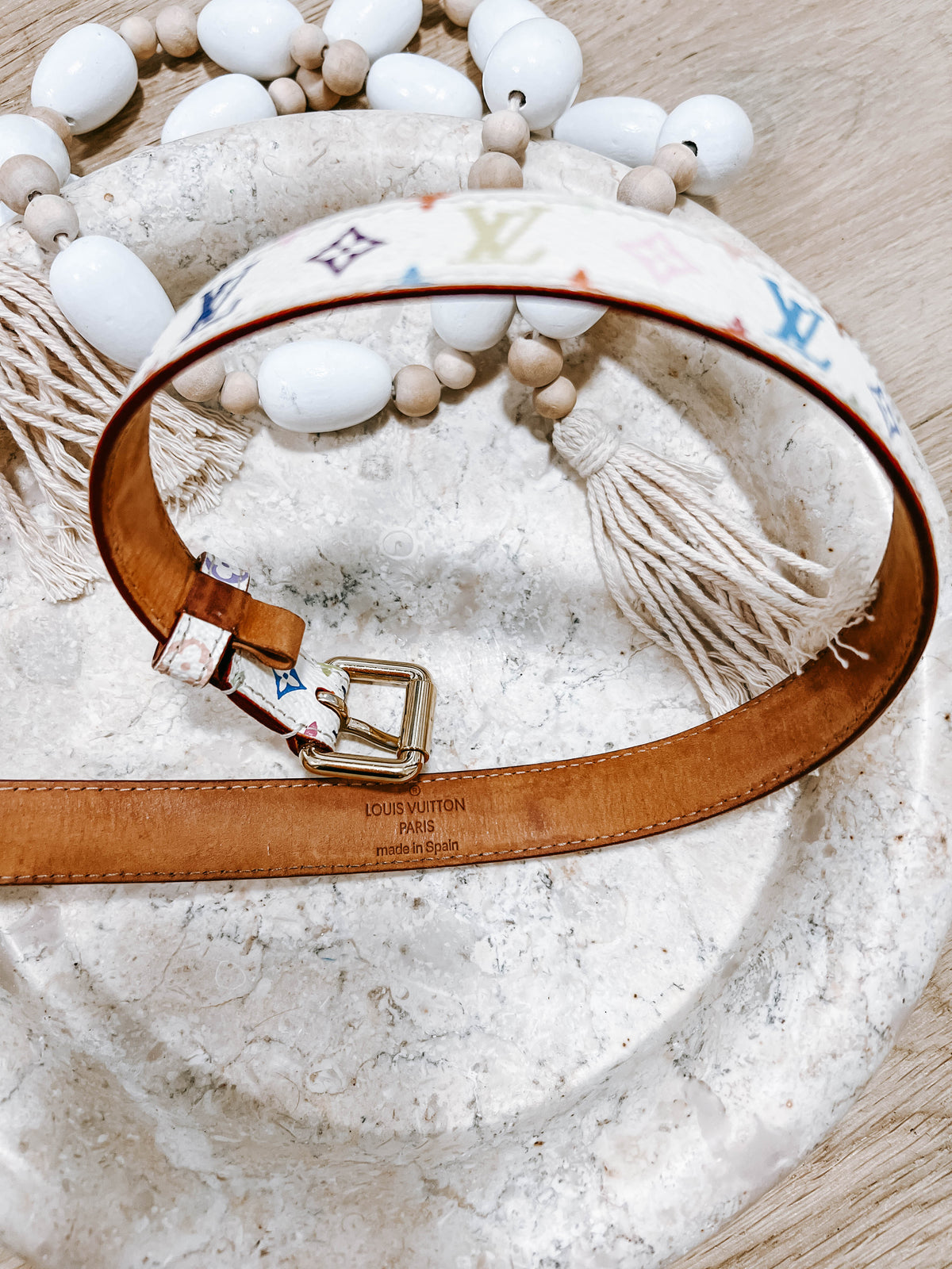 LV Murakami White Multicolor 80cm Belt
