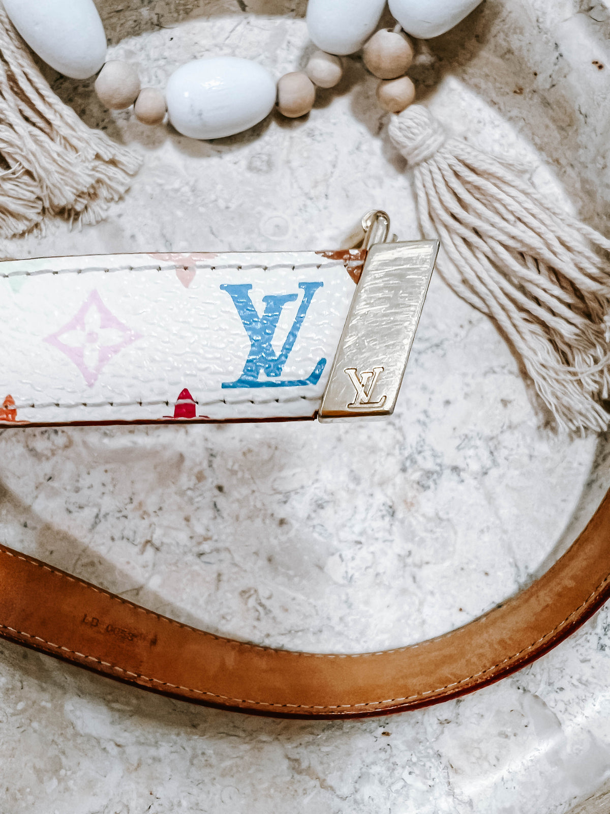LV Murakami White Multicolor 80cm Belt