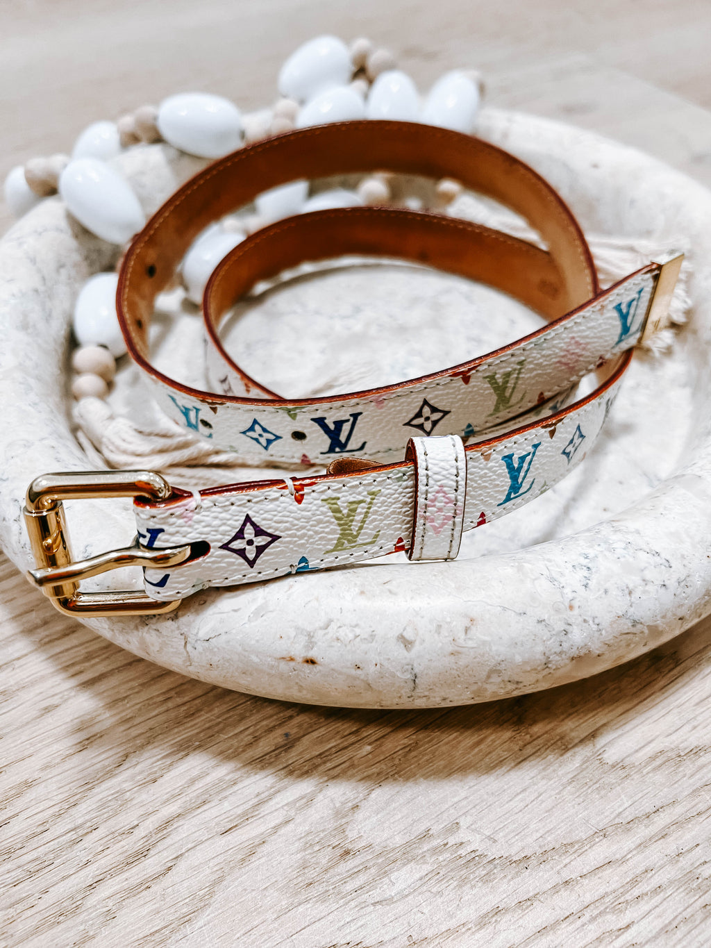 LV Murakami White Multicolor 80cm Belt
