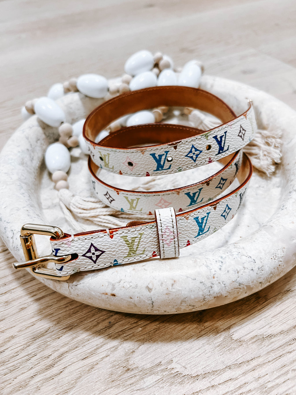LV Murakami White Multicolor 80cm Belt