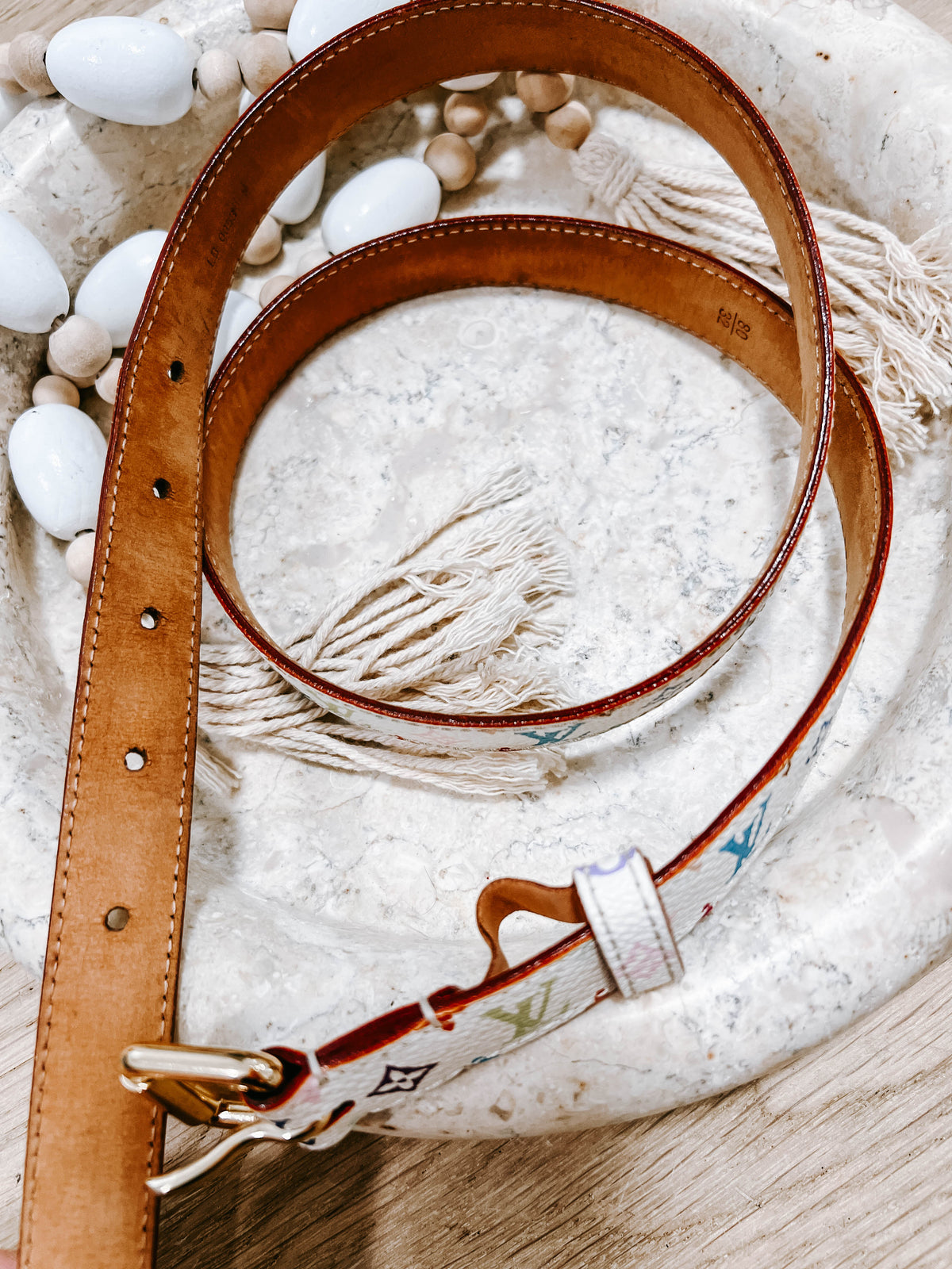 LV Murakami White Multicolor 80cm Belt