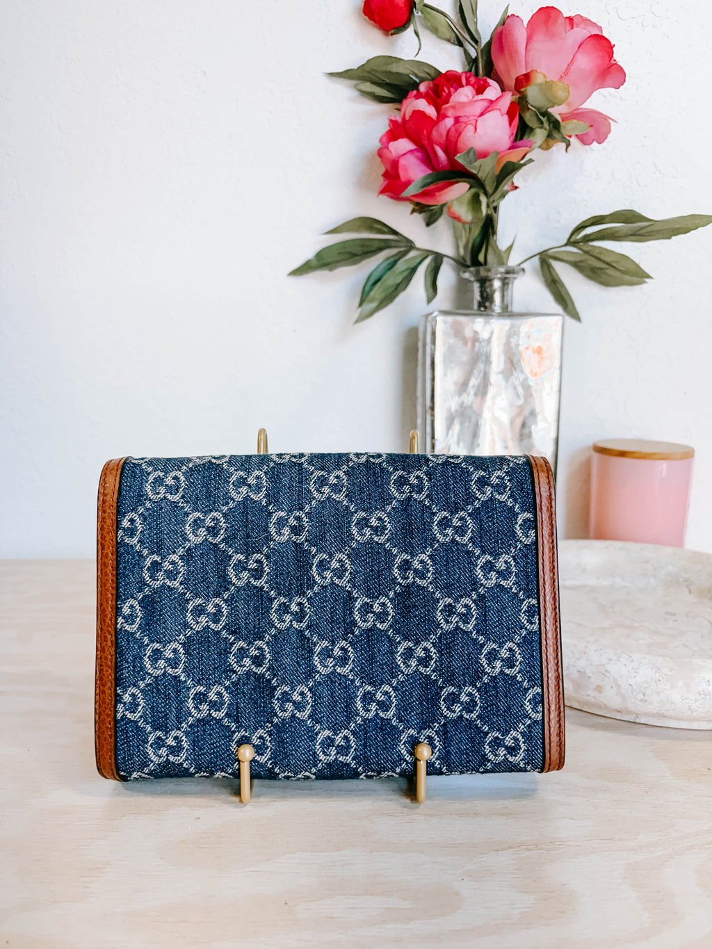 Pre-Owned Gucci Dionysus Denim Wallet on Chain *Final Sale*