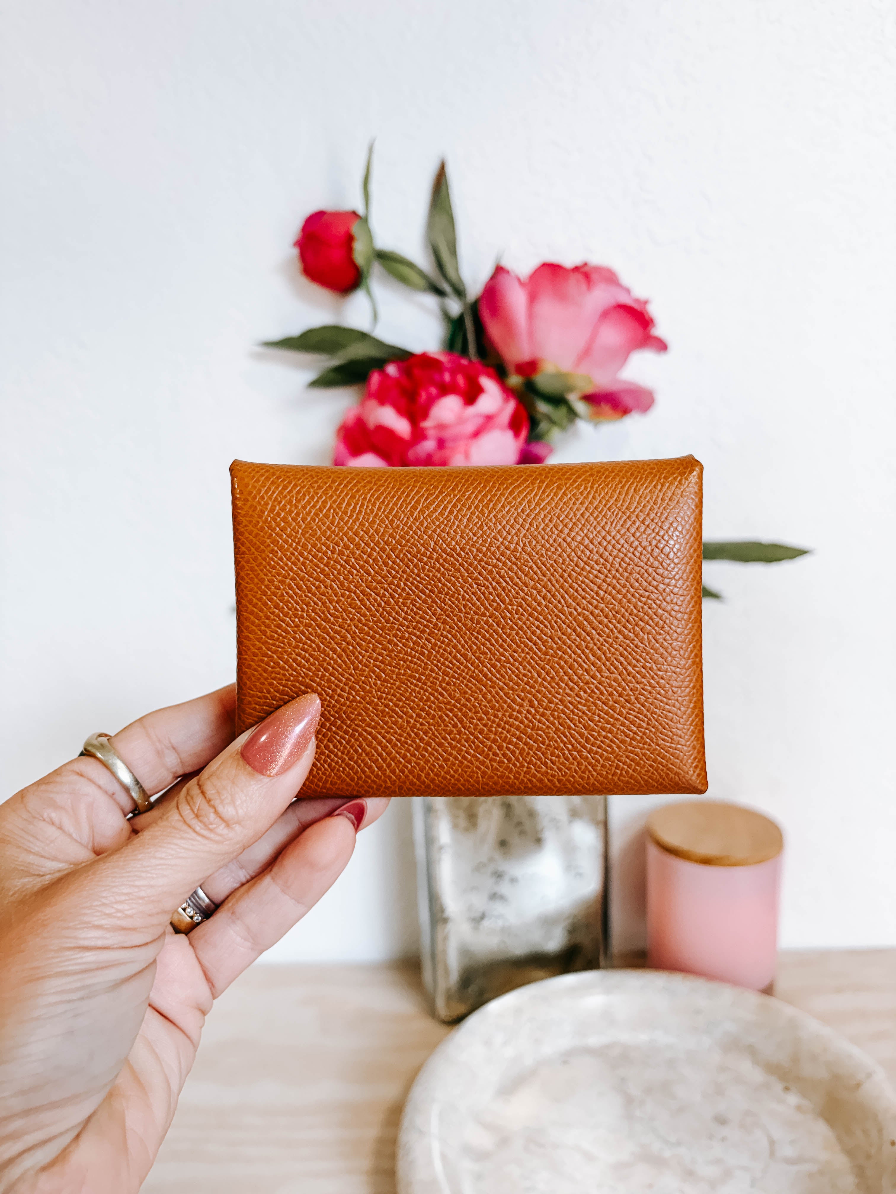 Pre-Owned Hermes Calvi Duo Compact Card Holder