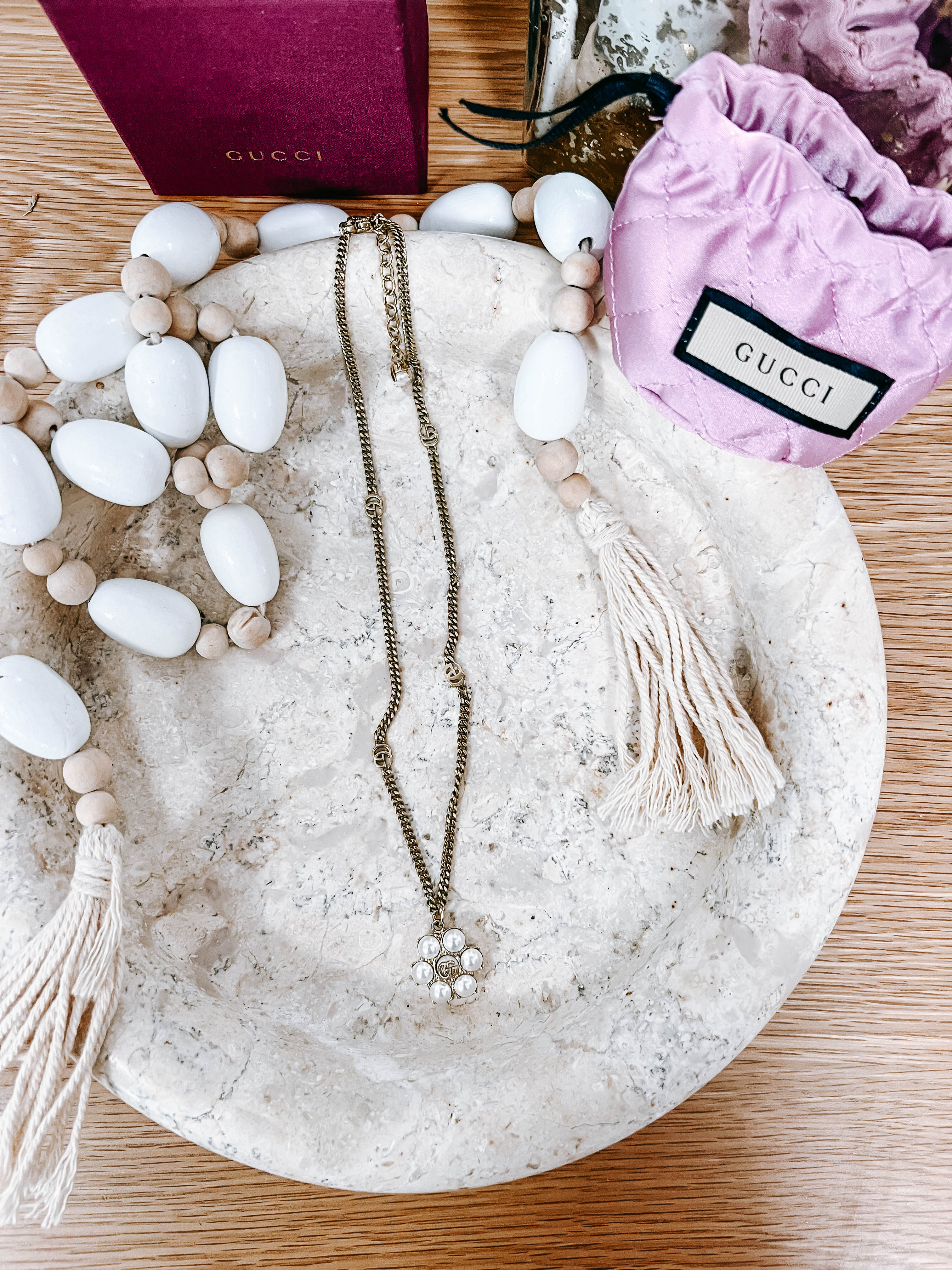 Gucci Pearl Double G Neacklace
