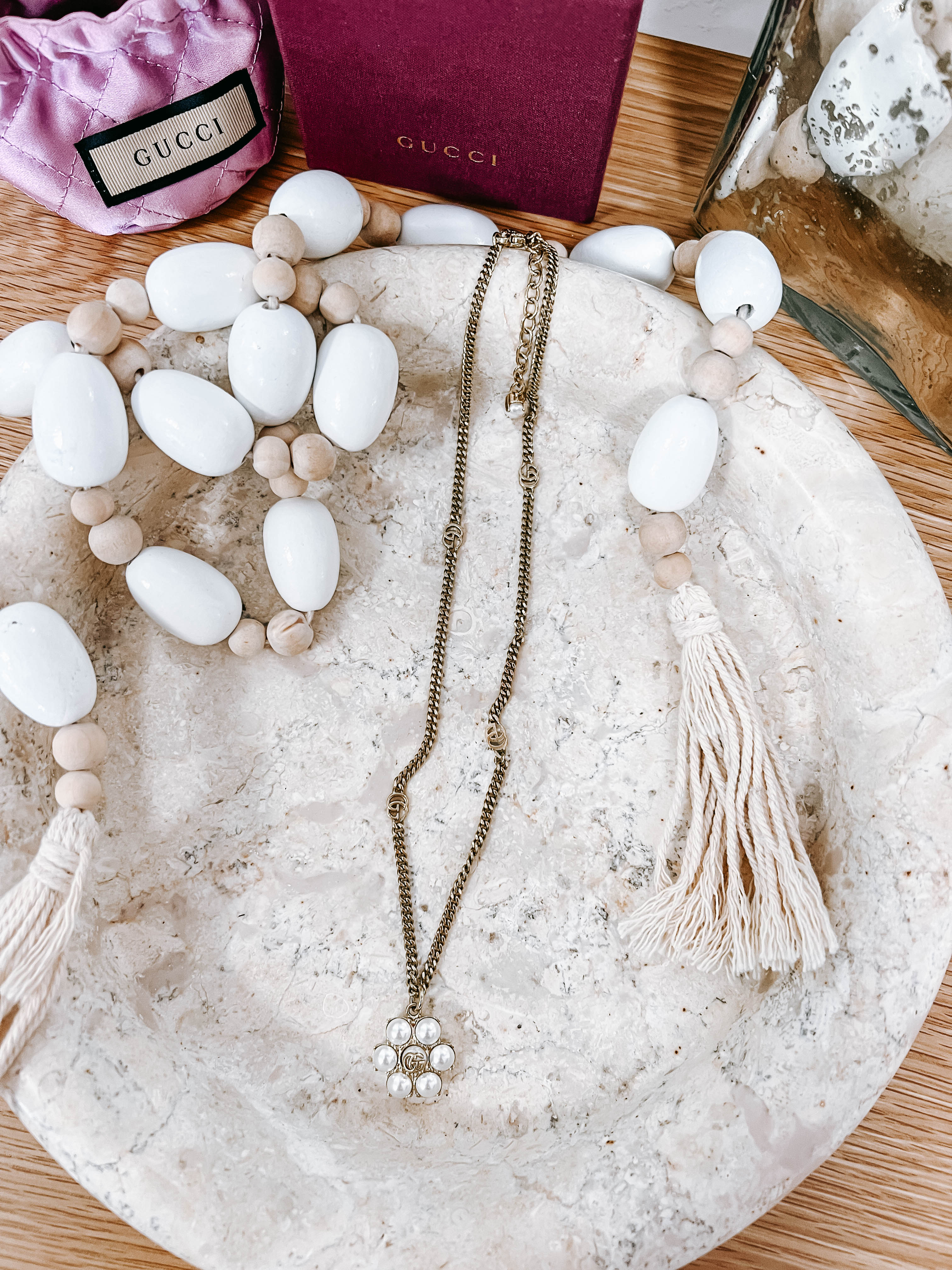 Gucci Pearl Double G Neacklace