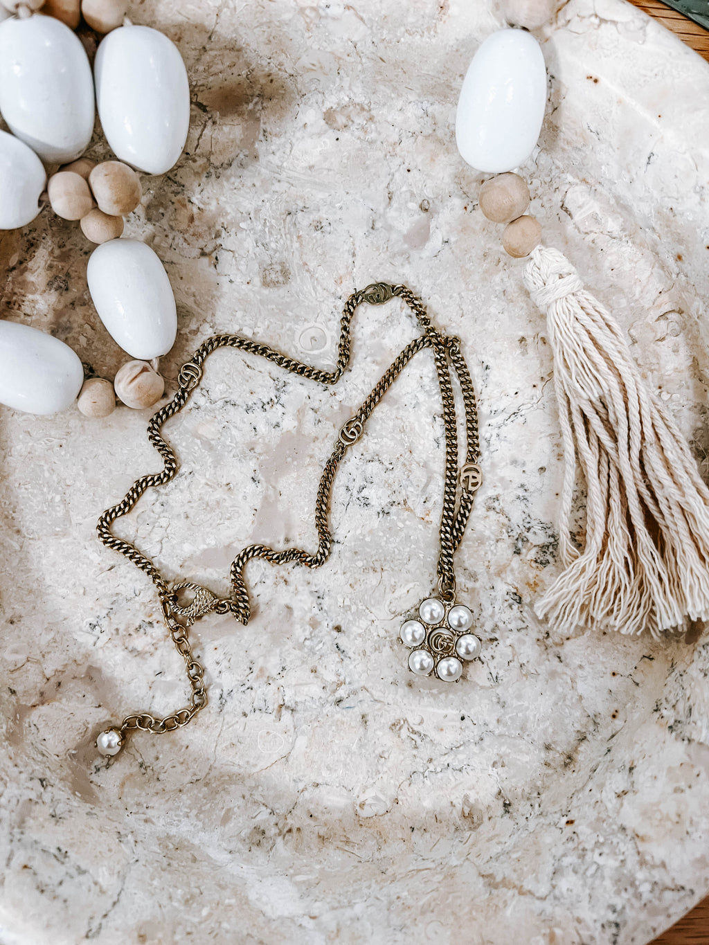 Gucci Pearl Double G Neacklace