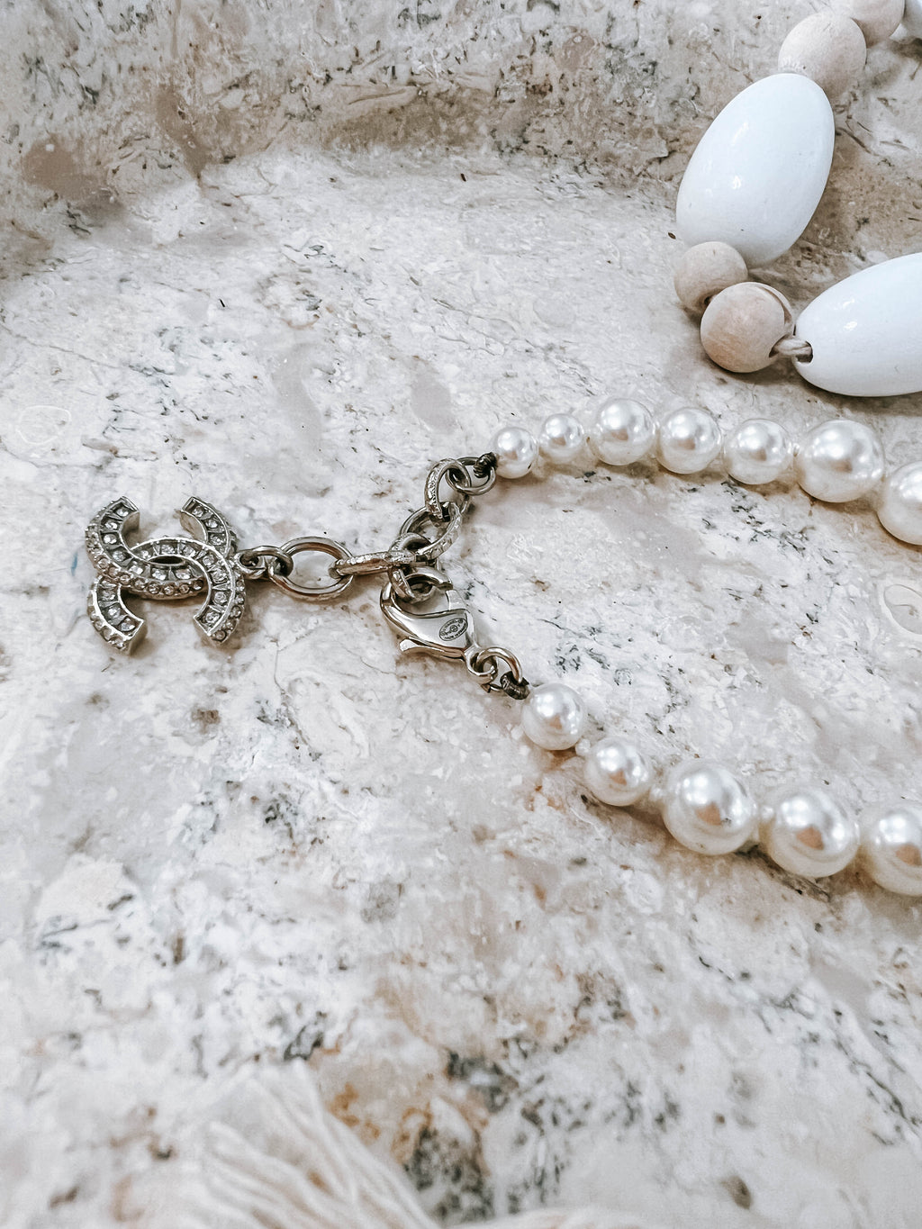 Chanel Graduated Pearl Crystal CC Bracelet