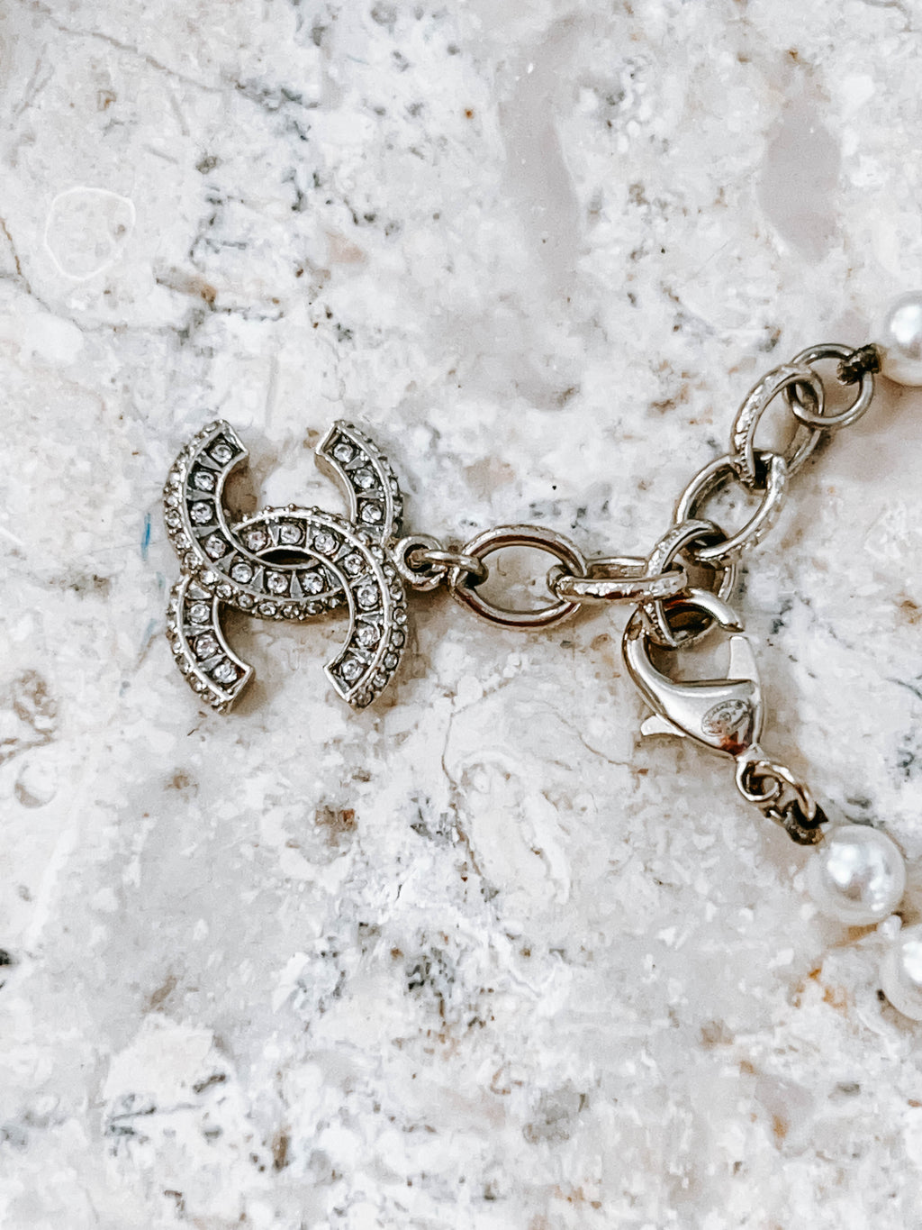 Chanel Graduated Pearl Crystal CC Bracelet