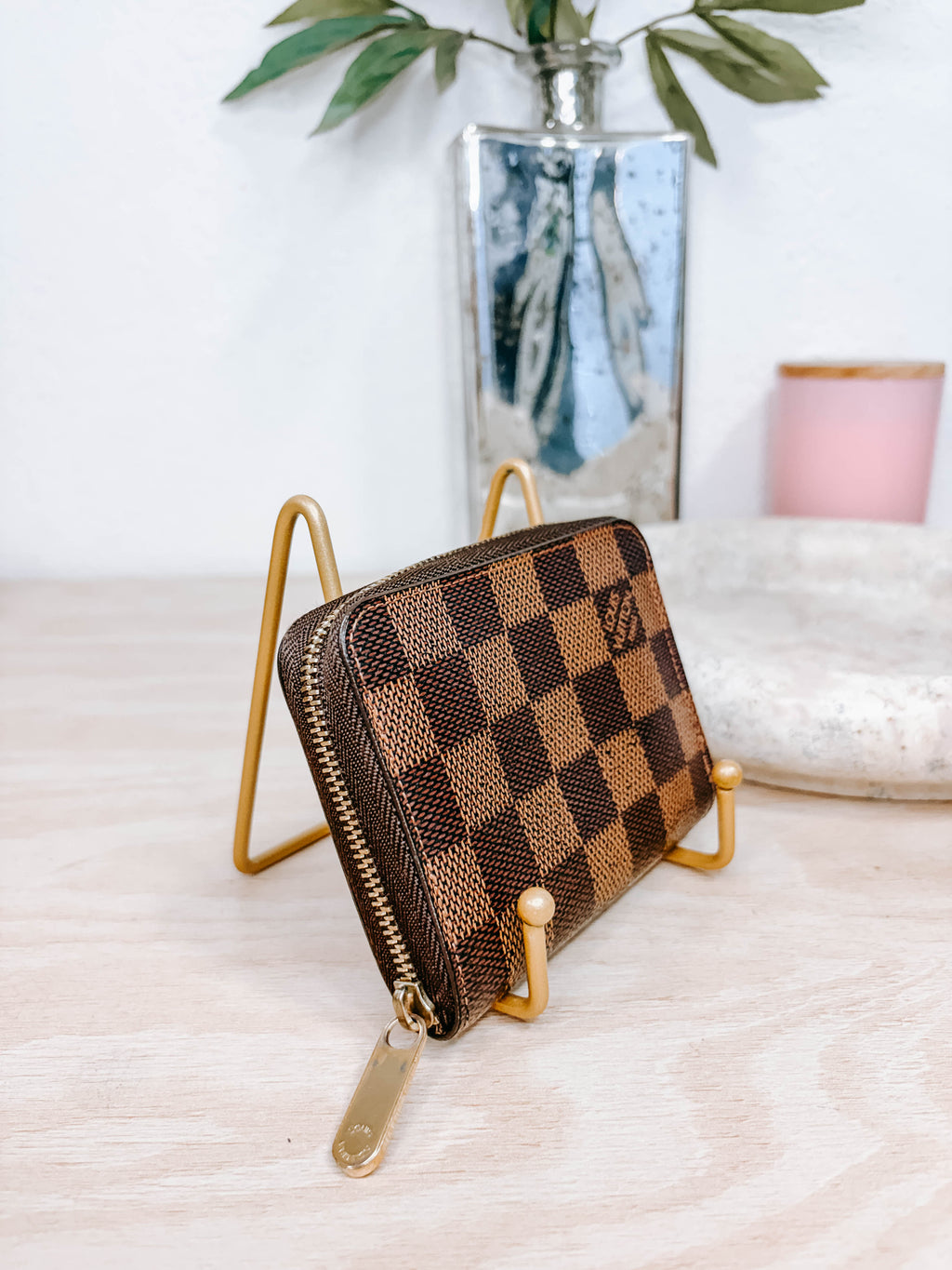 Pre-Owned Louis Vuitton Damier Ebene Zippy Coin Purse
