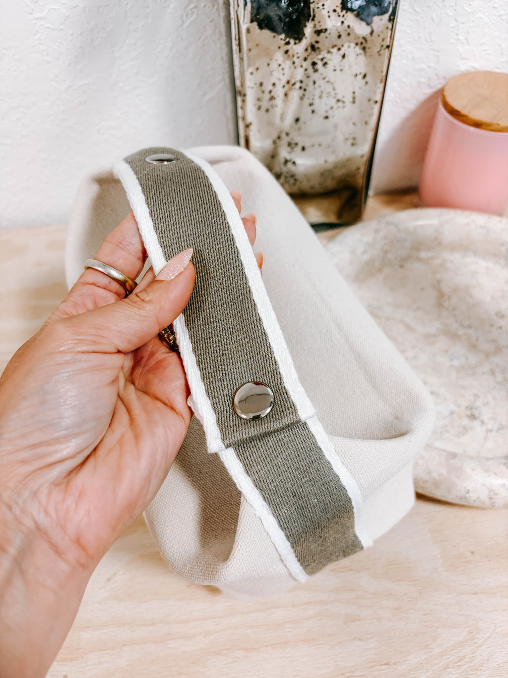 HNW Luxury Cotton Canvas Cosmetic Travel Pouch