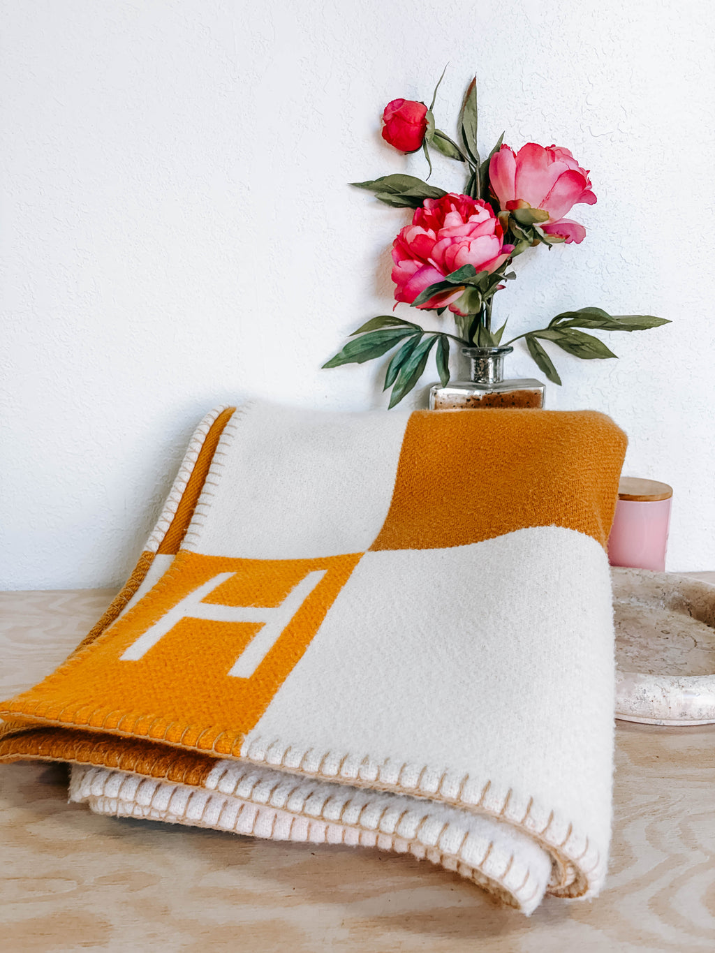 Pre-Owned Hermès Ithaque Blanket – Jacquard-Woven Merino Wool