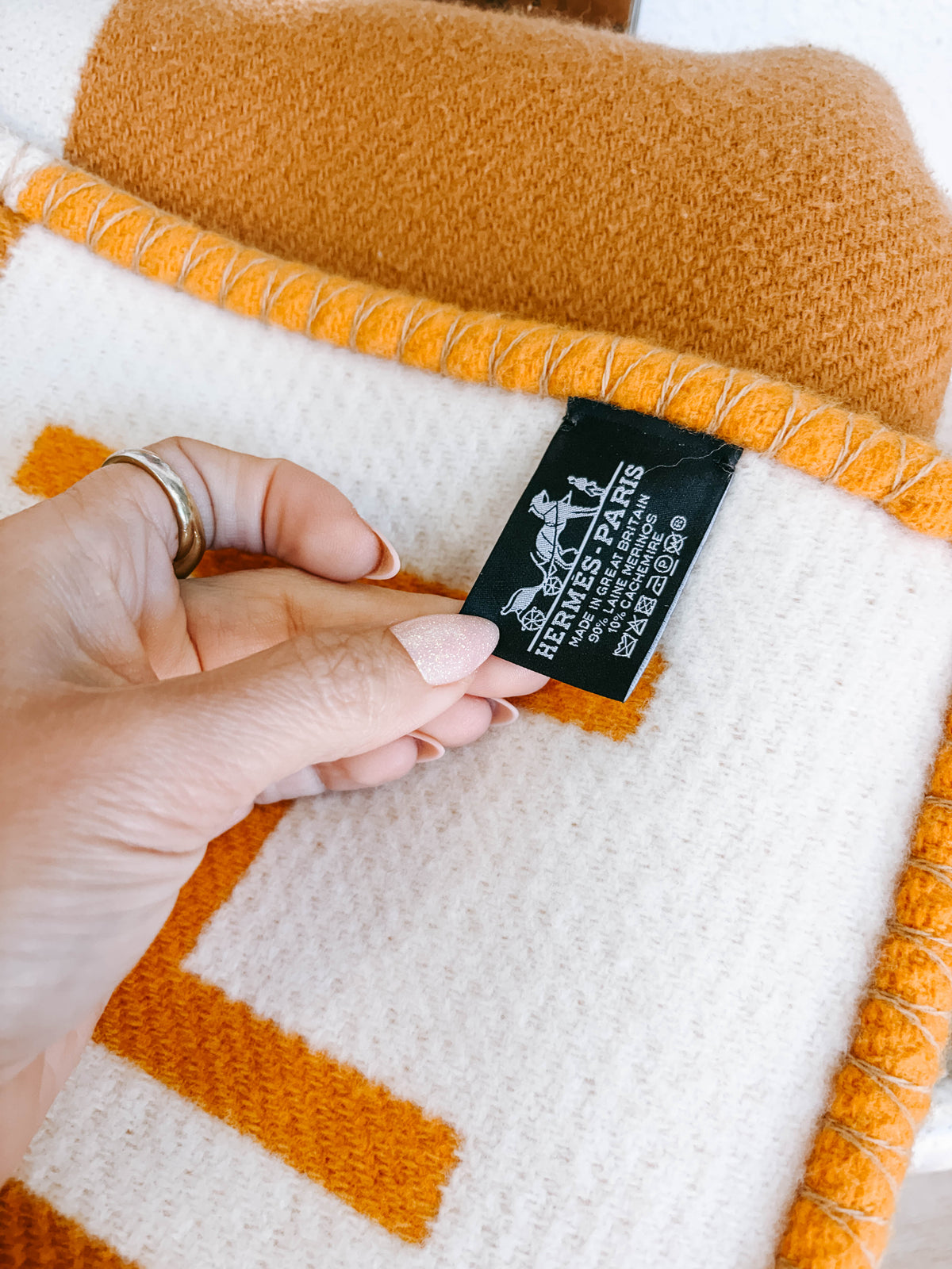 Pre-Owned Hermès Ithaque Blanket – Jacquard-Woven Merino Wool