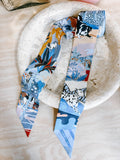 Pre-Owned BNWT Hermès En Liberté Silk Twilly – Blue Earth Tones