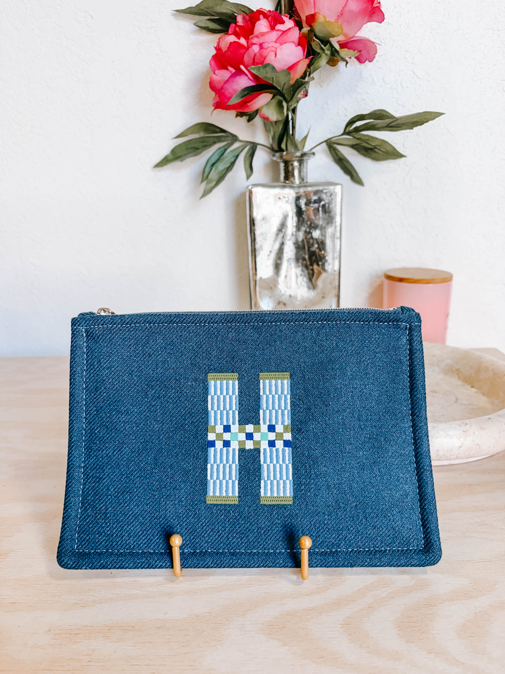Pre-Owned Hermès Flat Pouch H Natte Merino Wool – Bleu Abysse