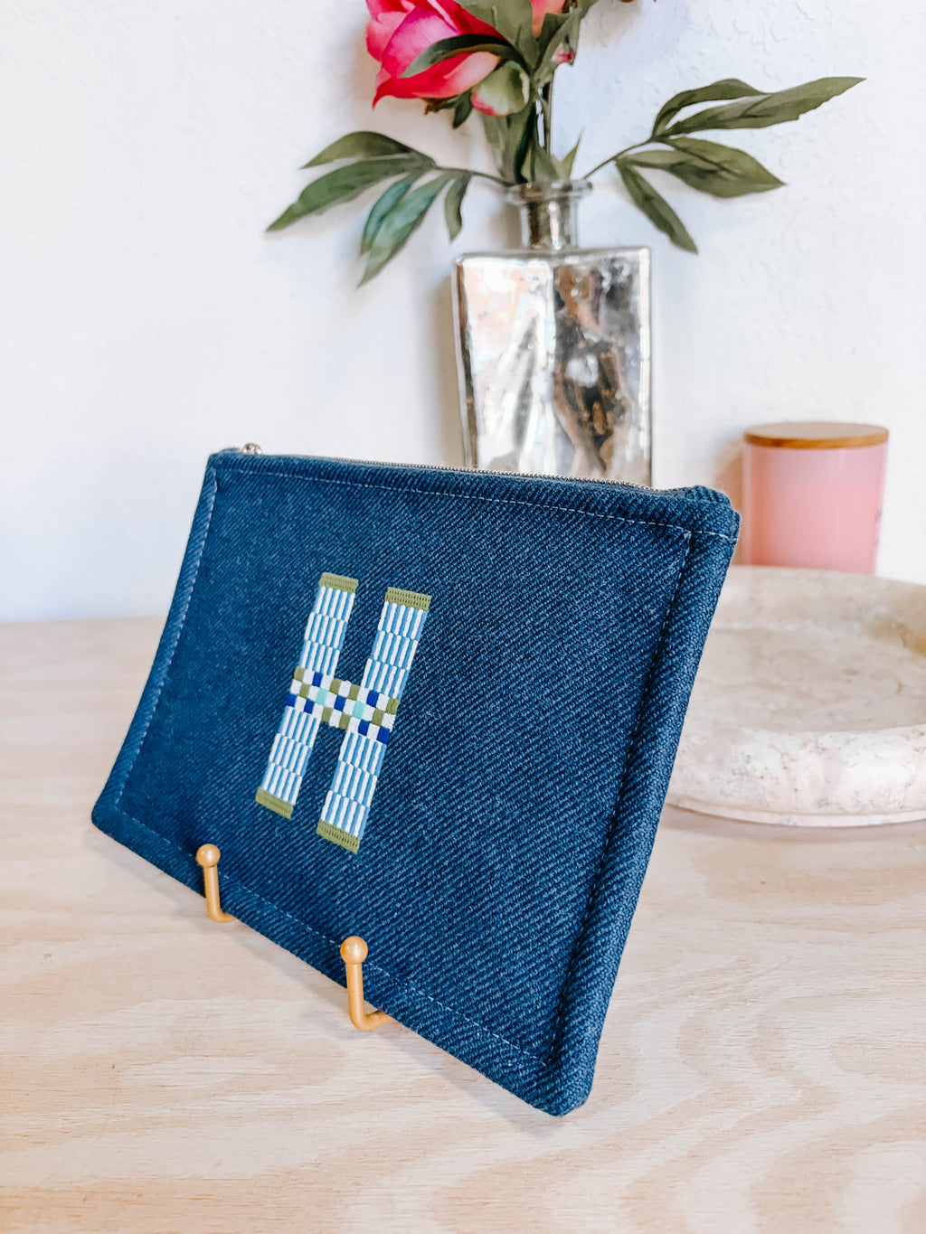 Pre-Owned Hermès Flat Pouch H Natte Merino Wool – Bleu Abysse