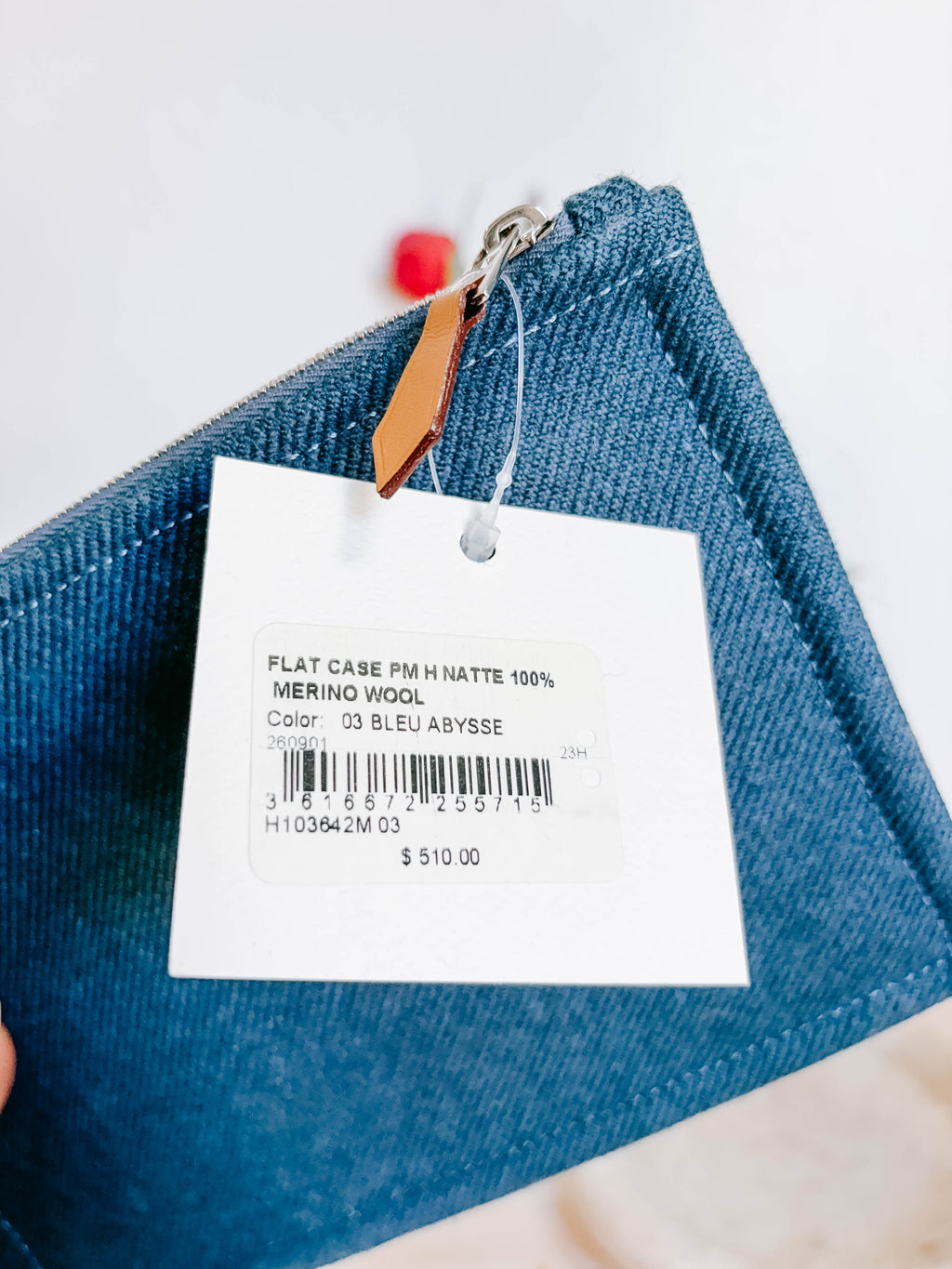 Pre-Owned Hermès Flat Pouch H Natte Merino Wool – Bleu Abysse