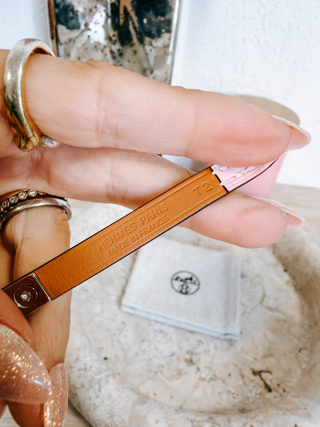 Pre-Owned Hermes Rivale Mini Bracelet - Rose Sakura