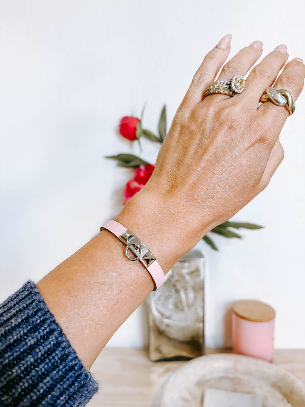 Pre-Owned Hermes Rivale Mini Bracelet - Rose Sakura