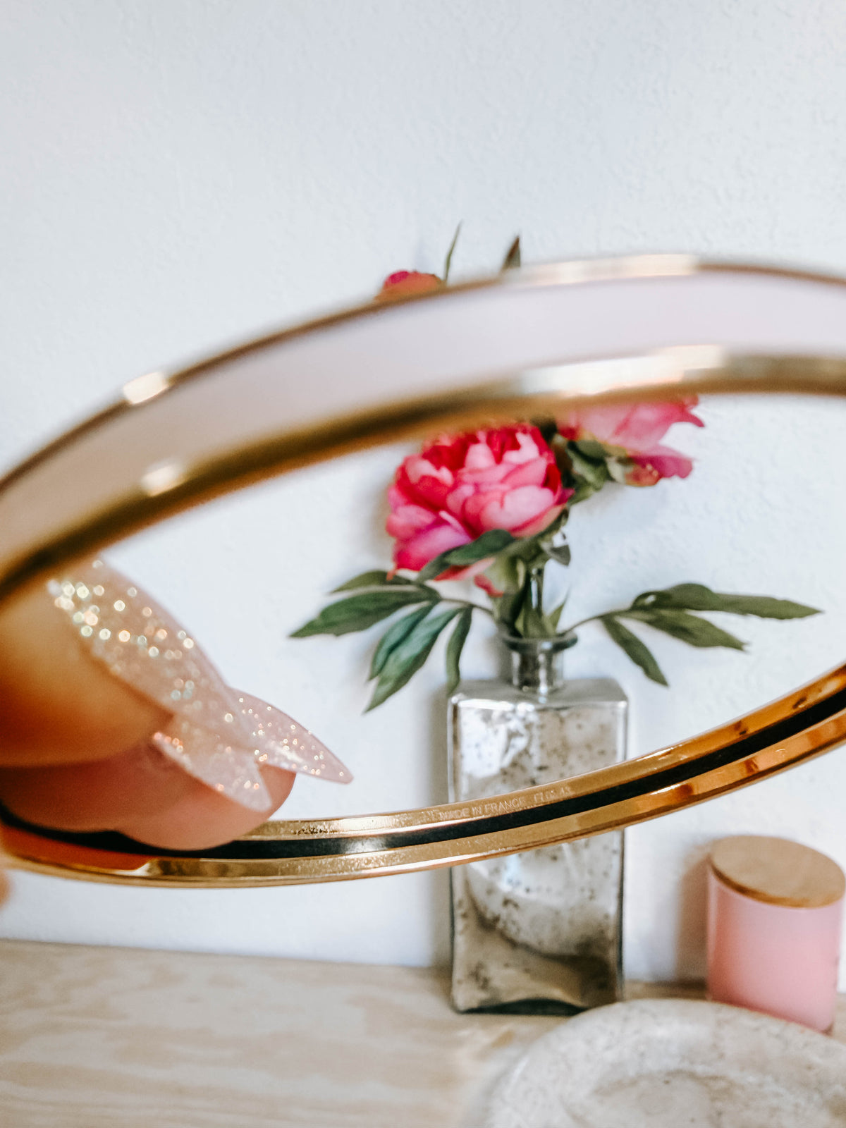Pre-Owned Hermes Pink and Yellow Ombre Enamel Thin Bangle Gold
