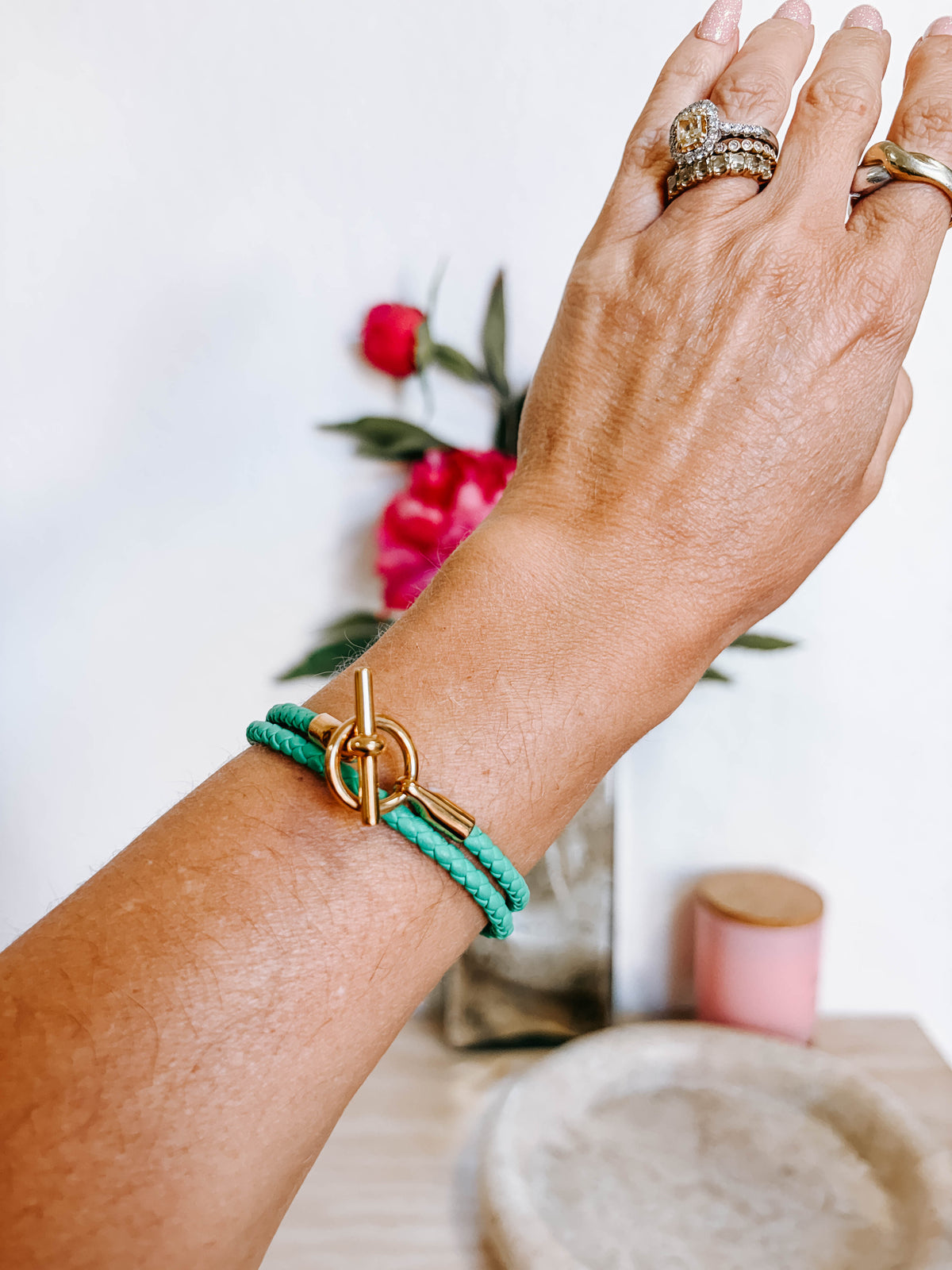 Pre-Owned Hermes Glenan Double Tour Bracelet - Vert Comics