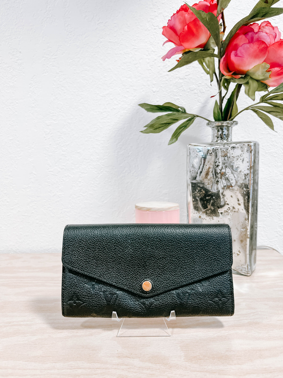 Louis Vuitton Black Empreinte Leather Sarah Wallet